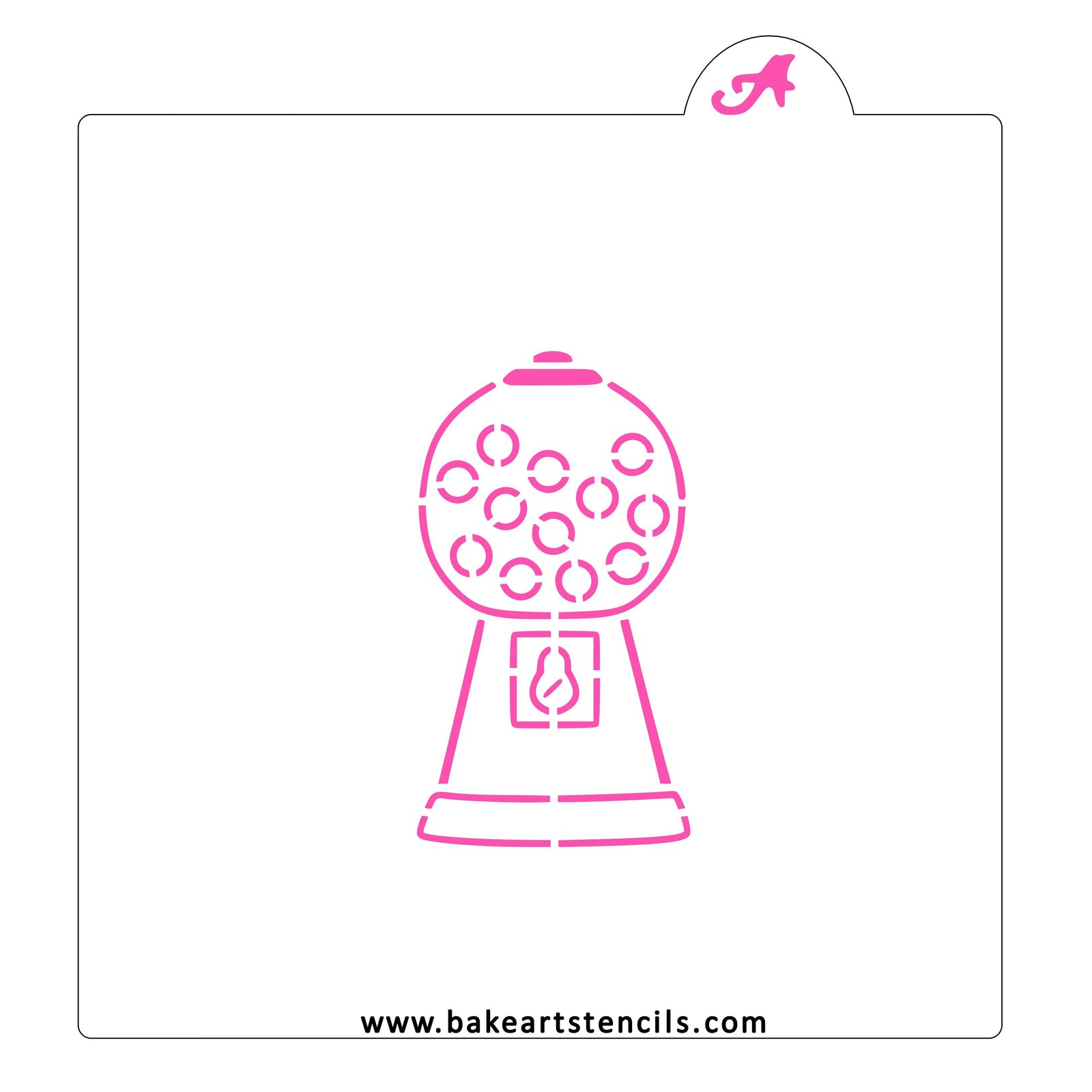 Gumball Machine PYO Cookie Stencil bakeartstencil