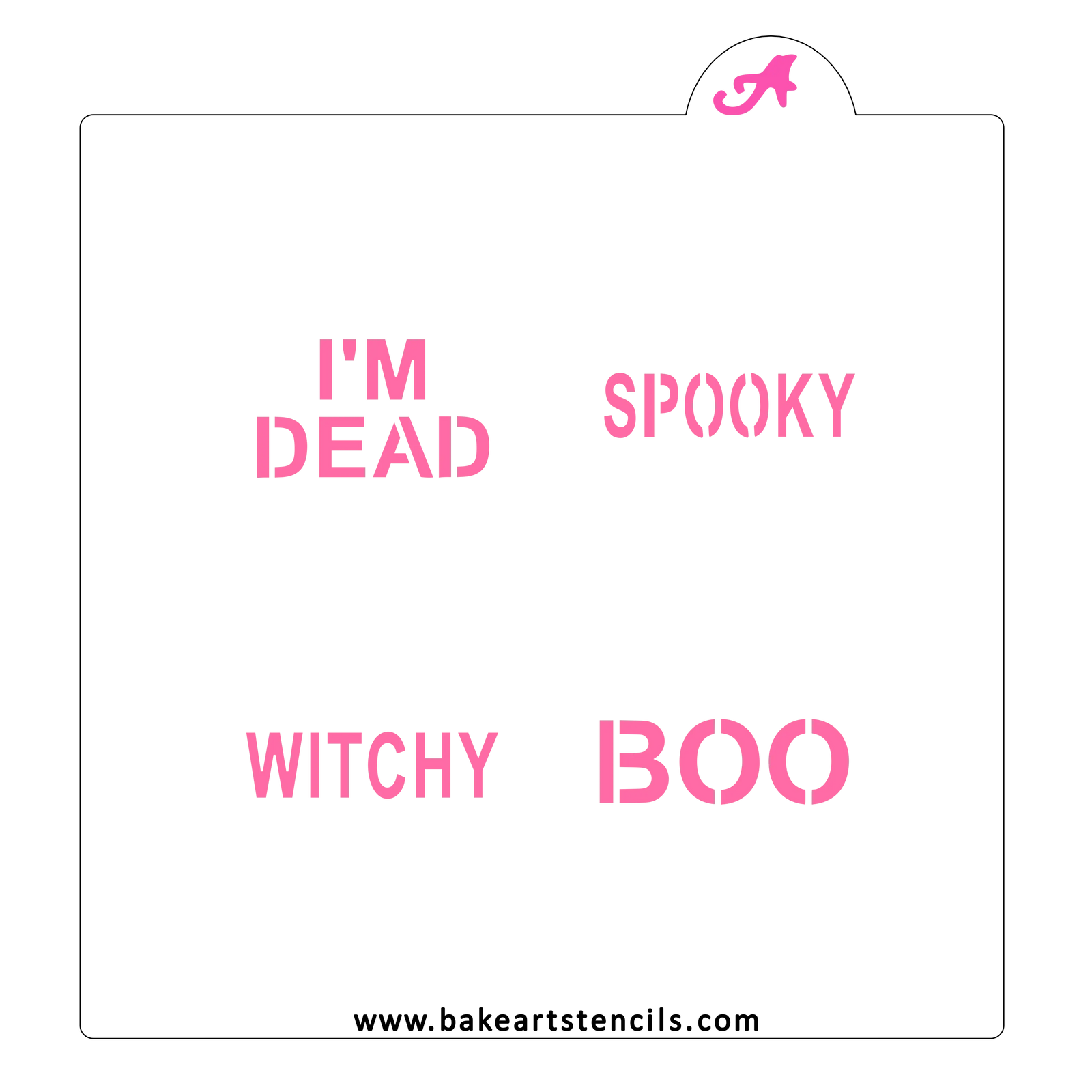 Halloween Conversation Sayings Cookie Stencil bakeartstencil