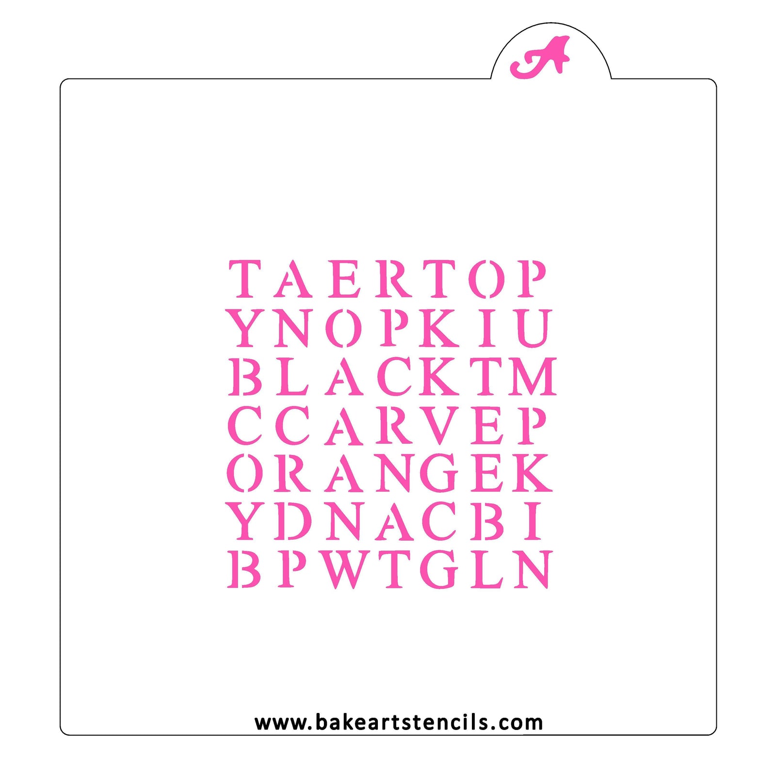 Halloween Word Search Cookie Stencil bakeartstencil