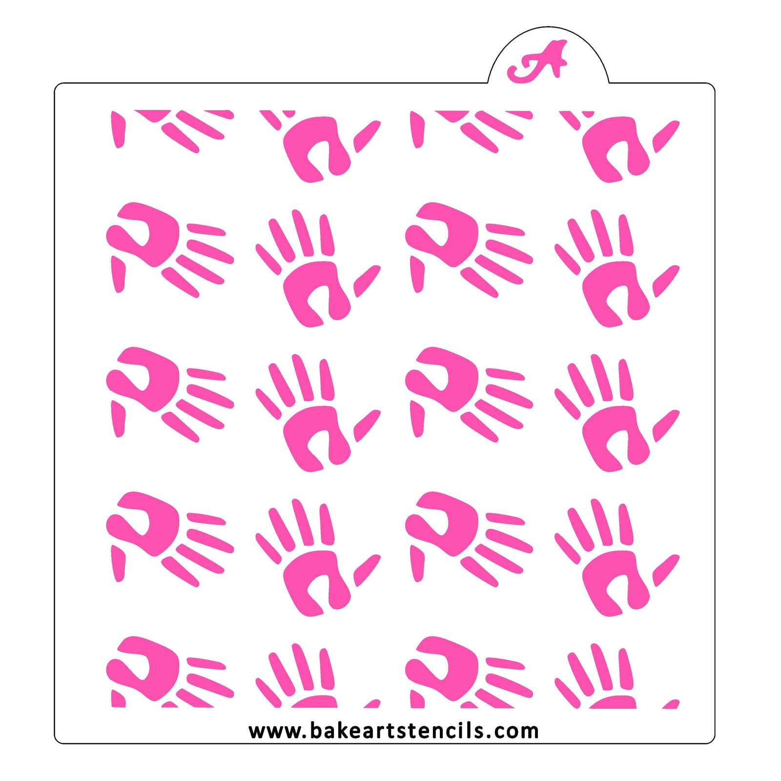 Handprints Pattern Cookie Stencil bakeartstencil