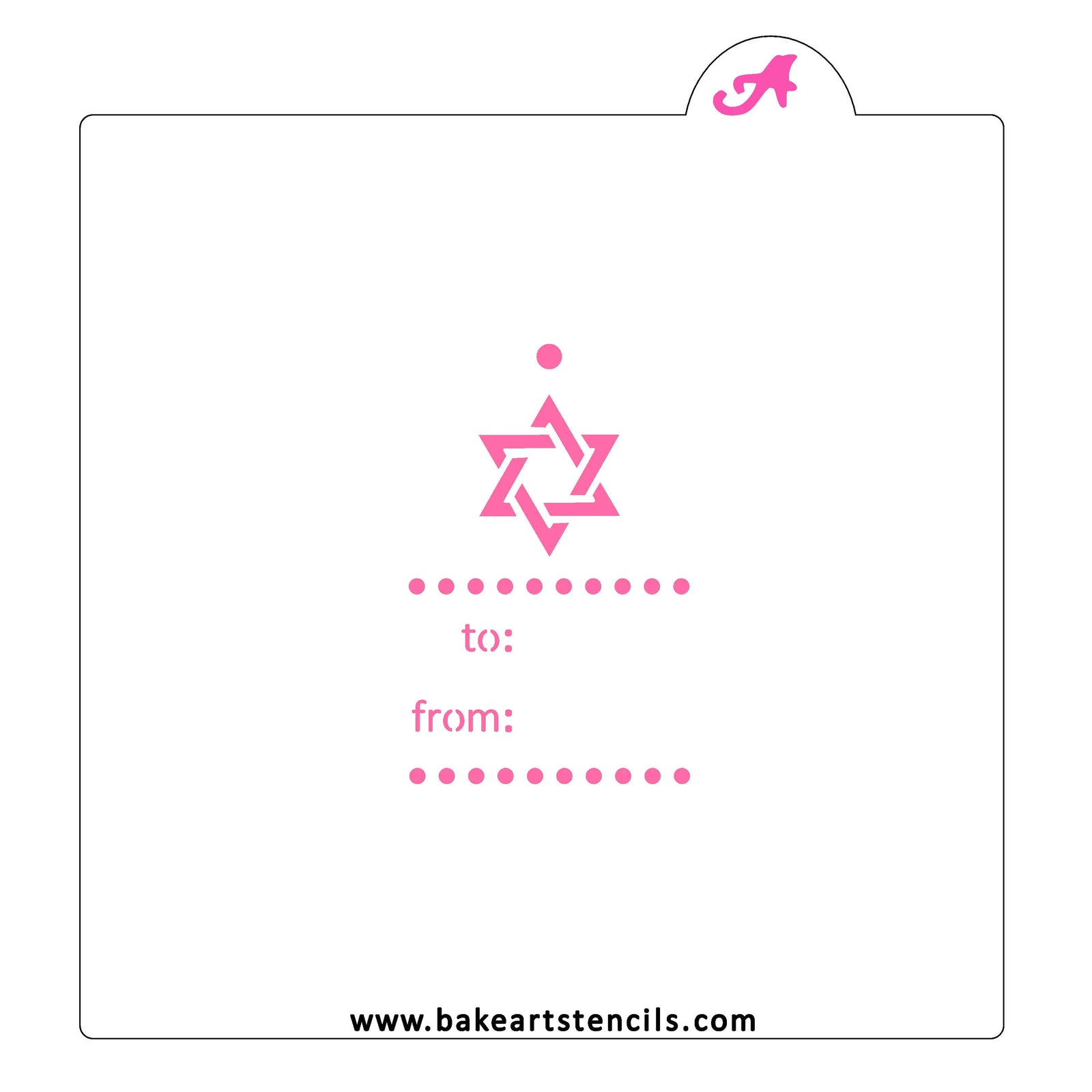 Hanukkah Gift Tag Stencil bakeartstencil