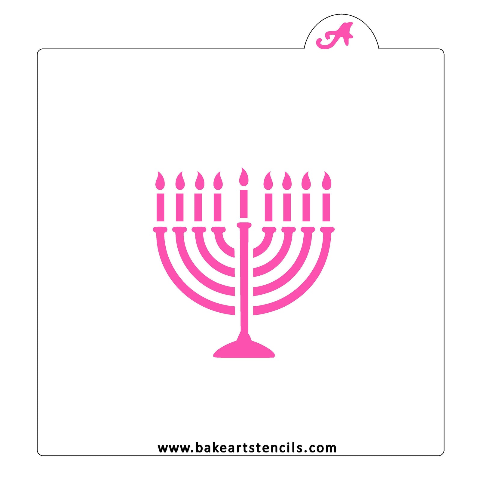 Hanukkah Menorah Cookie Stencil bakeartstencil