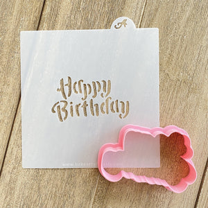 Happy Birthday Cookie Stencil with Cutter bakeartstencil
