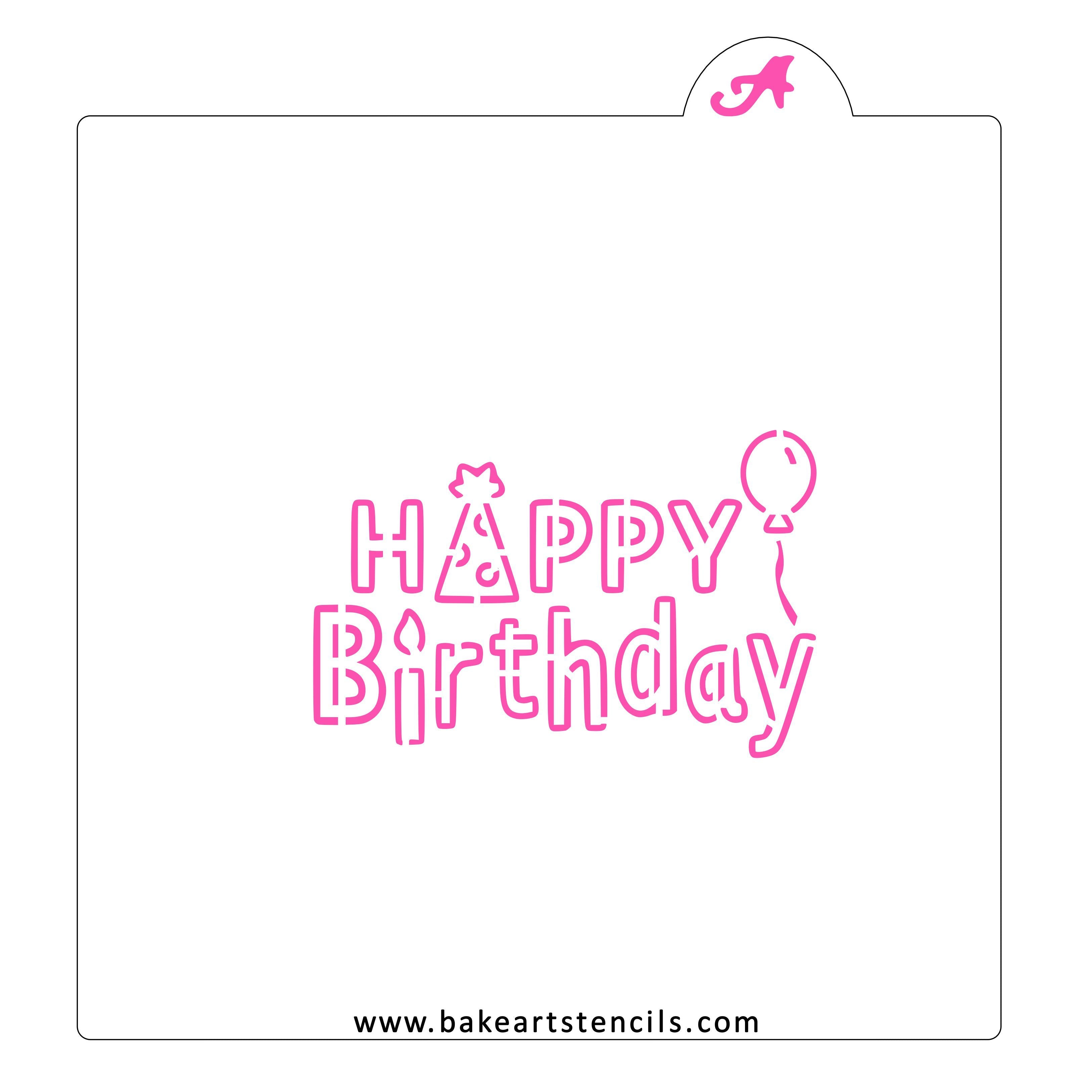 Happy Birthday Script Stencil - Celebration Stencil, Party Stencil,  Birthday Stencil, Script Stencil, Holiday Stencil