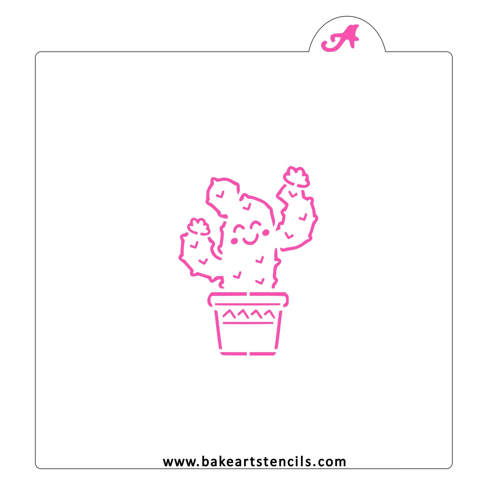 Happy Cactus PYO Stencil bakeartstencils