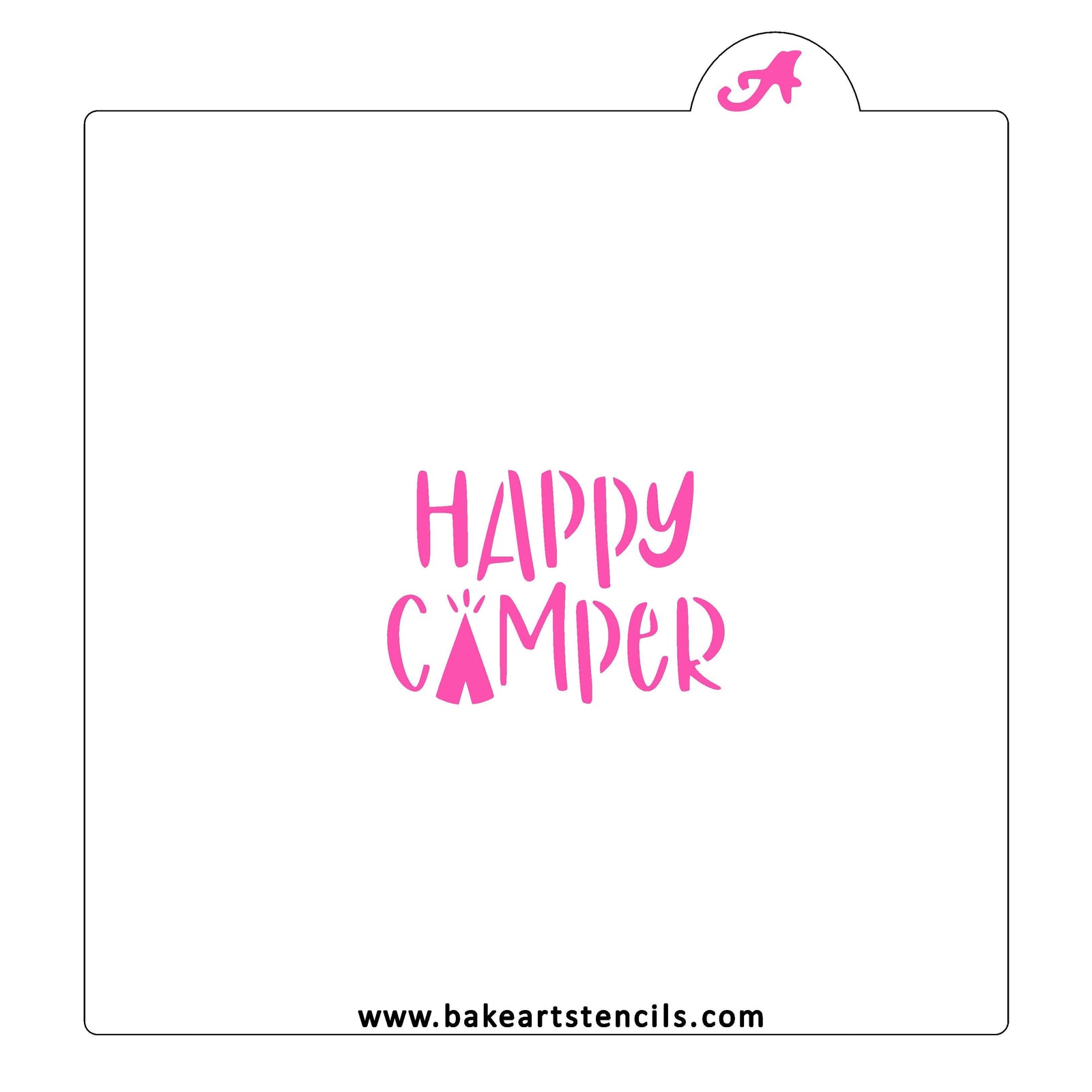 Happy Camper Cookie Stencil, a fun phrase for decorating summer cookies. 