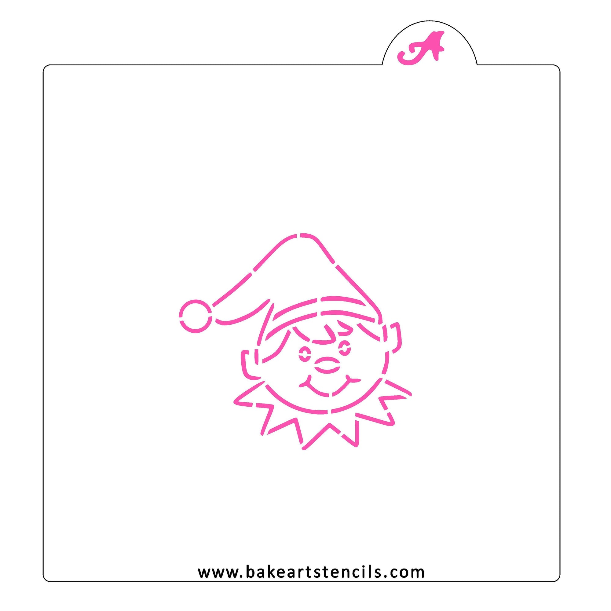 Happy Elf PYO Cookie Stencil bakeartstencil