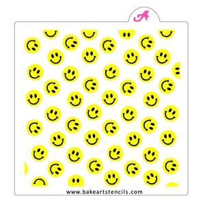 Happy Faces Pattern Stencil Set bakeartstencil