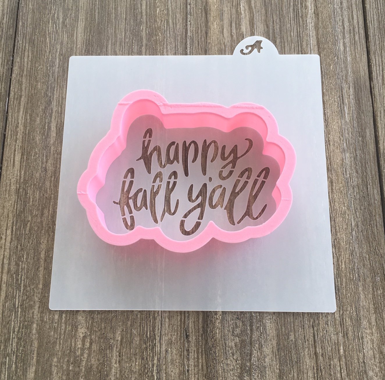 Happy Fall Yall Cookie Stencil with Cutter bakeartstencil