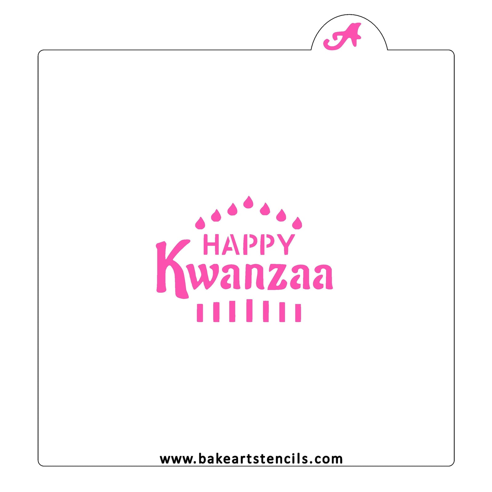 Happy Kwanzaa Cookie Stencil bakeartstencil