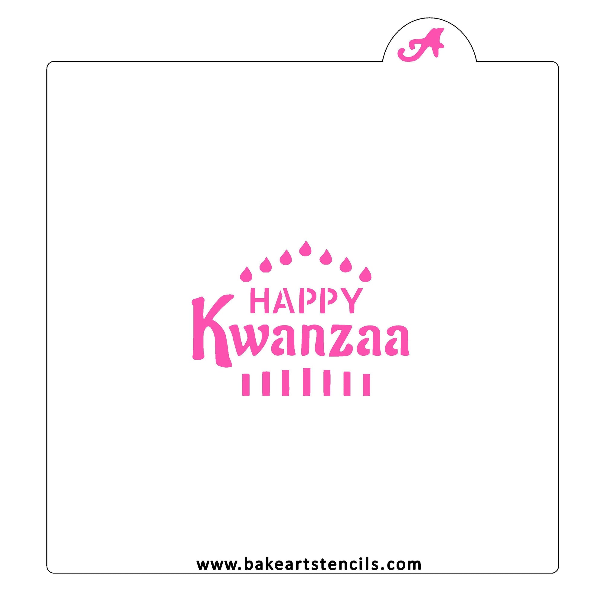 Happy Kwanzaa Cookie Stencil bakeartstencil