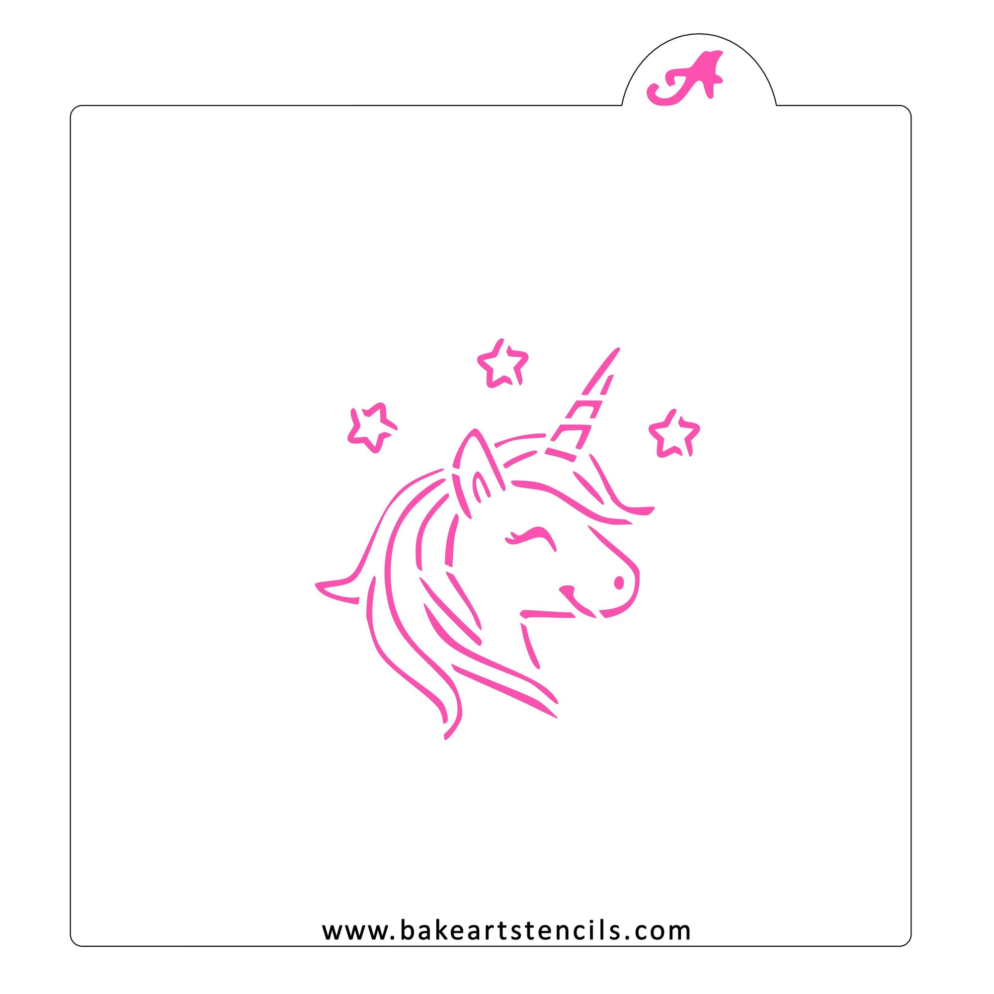 Happy Unicorn PYO Stencil bakeartstencil
