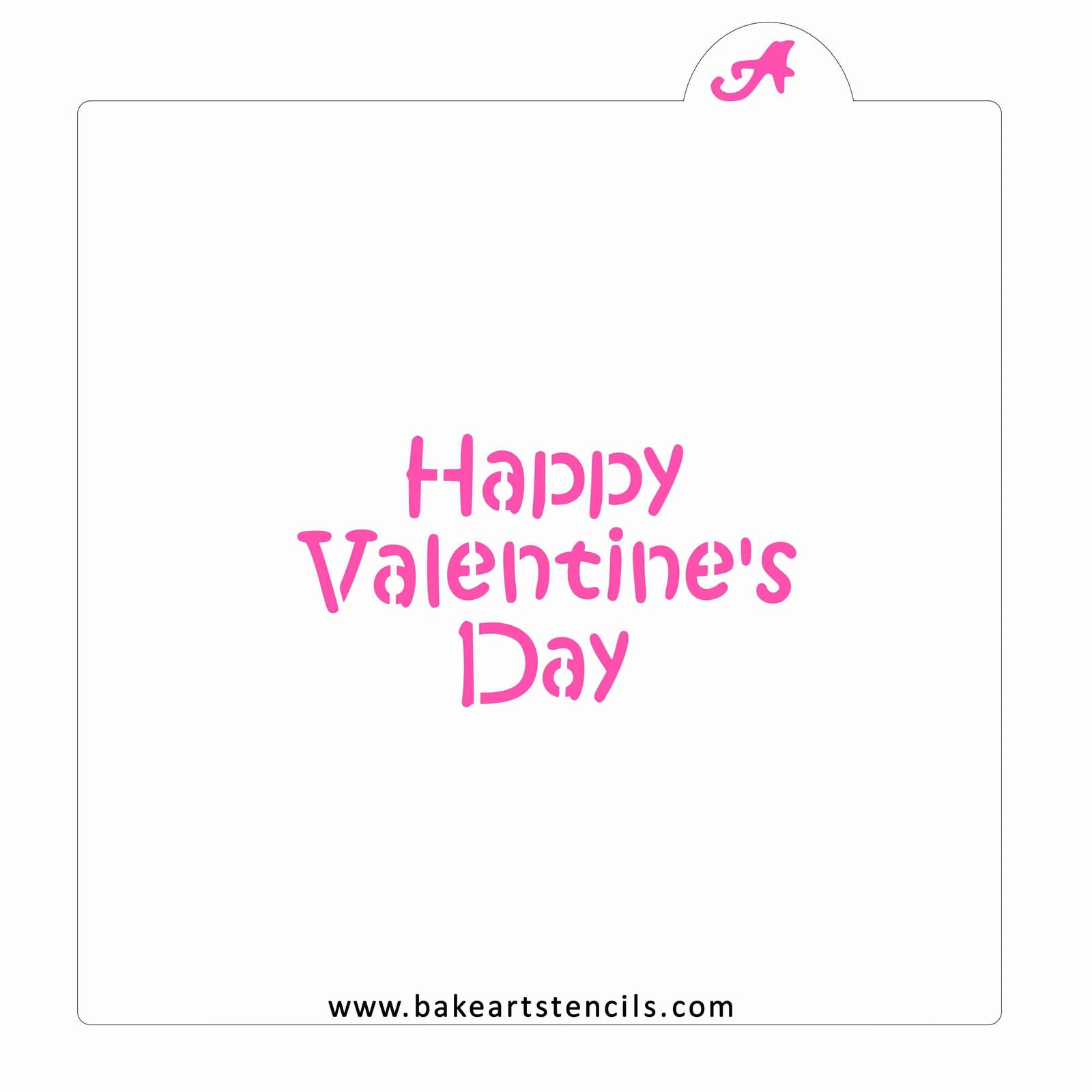 Happy Valentines Day Cookie Stencil bakeartstencil