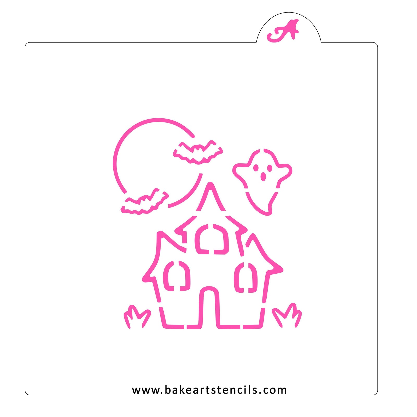Haunted House PYO Cookie Stencil bakeartstencil