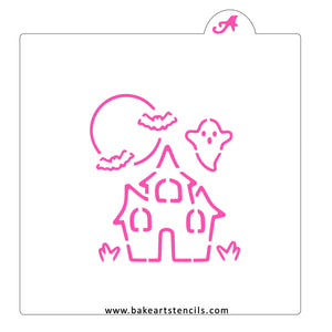 Haunted House PYO Cookie Stencil bakeartstencil
