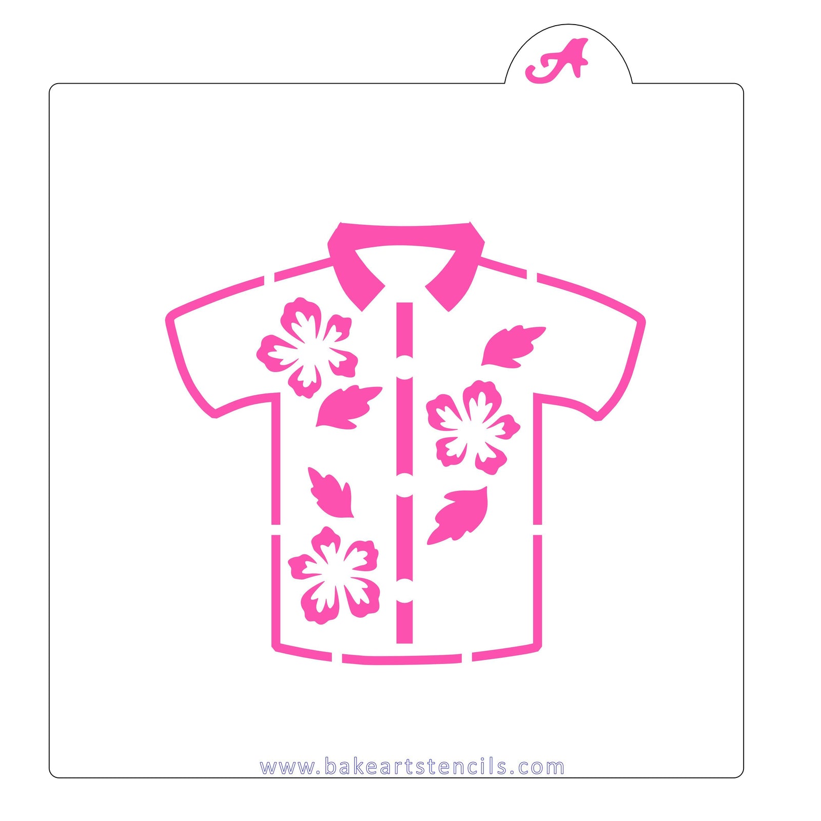 Hawaiian Shirt Cookie Stencil bakeartstencil