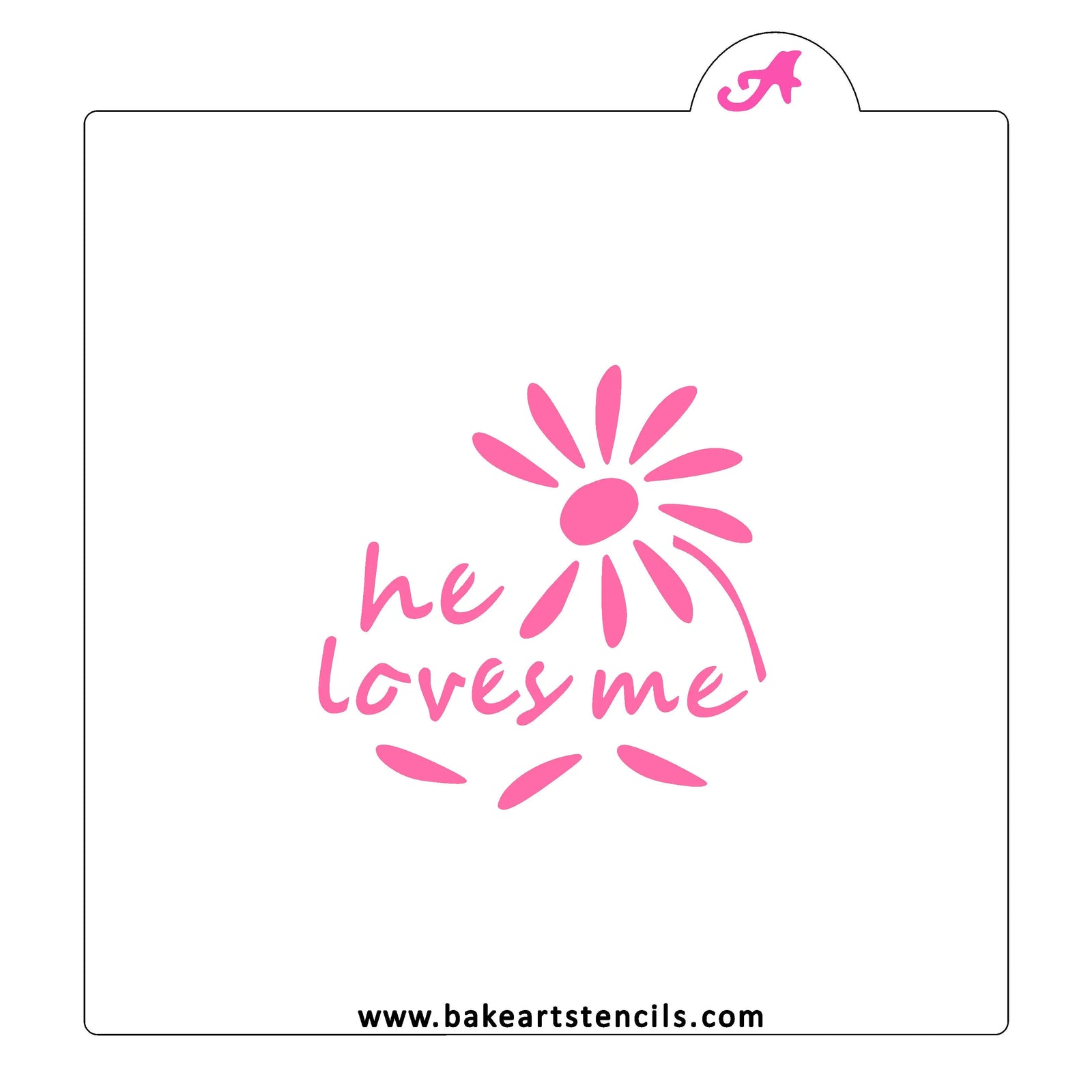 He Loves Me Cookie Stencil bakeartstencil
