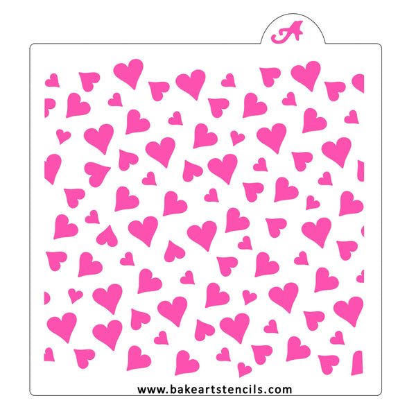 Heart Confetti Cookie Stencil | Valentines Day Cookie Stencil ...