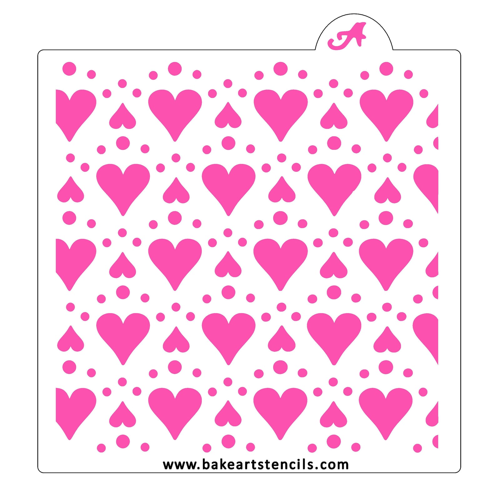 Heart Lace Pattern Stencil bakeartstencil