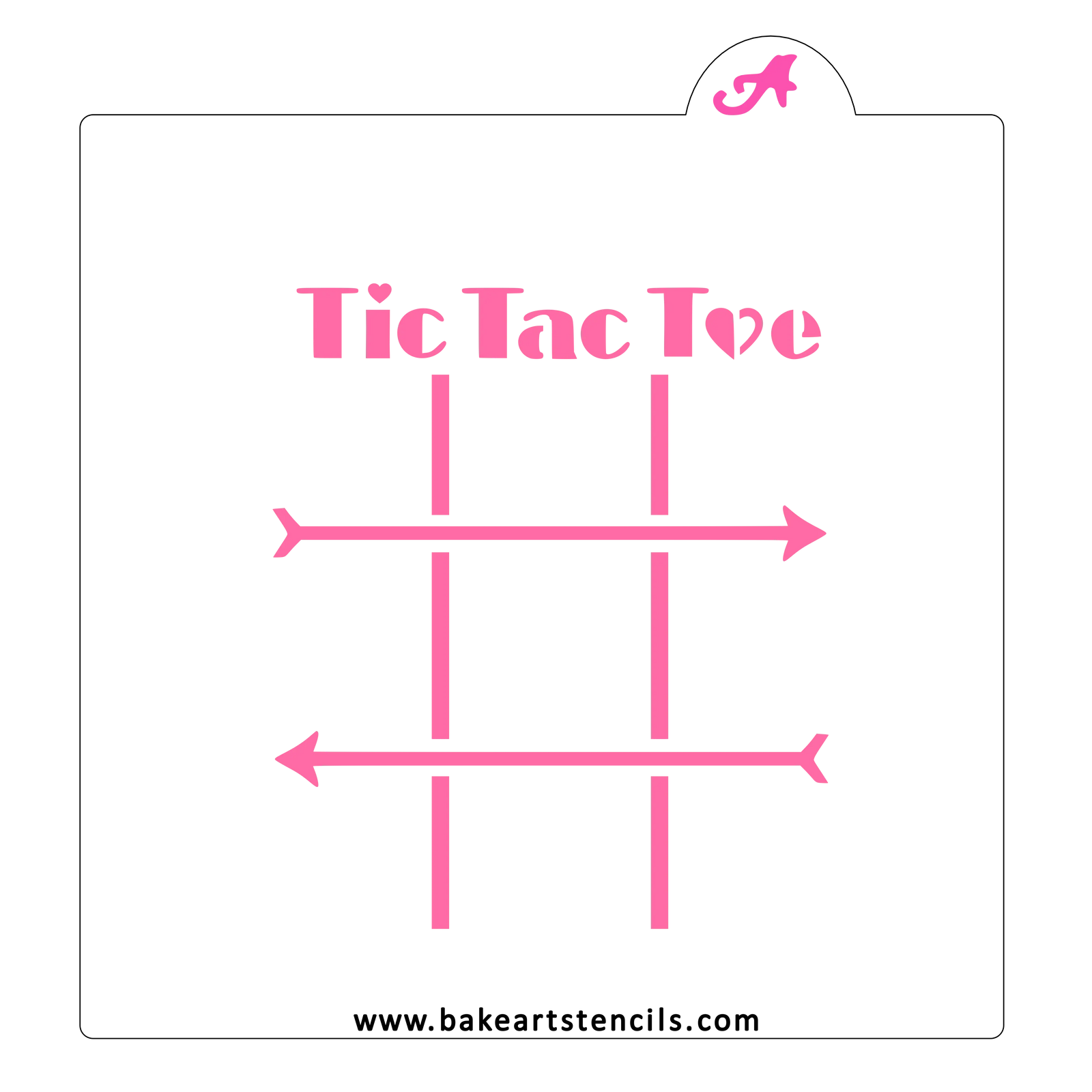 Heart Tic Tac Toe Stencil bakeartstencils