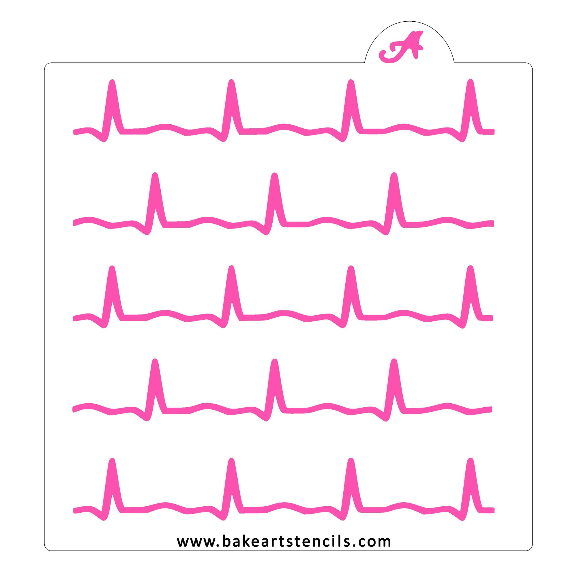 Heartbeat Pattern Cookie Stencil bakeartstencil