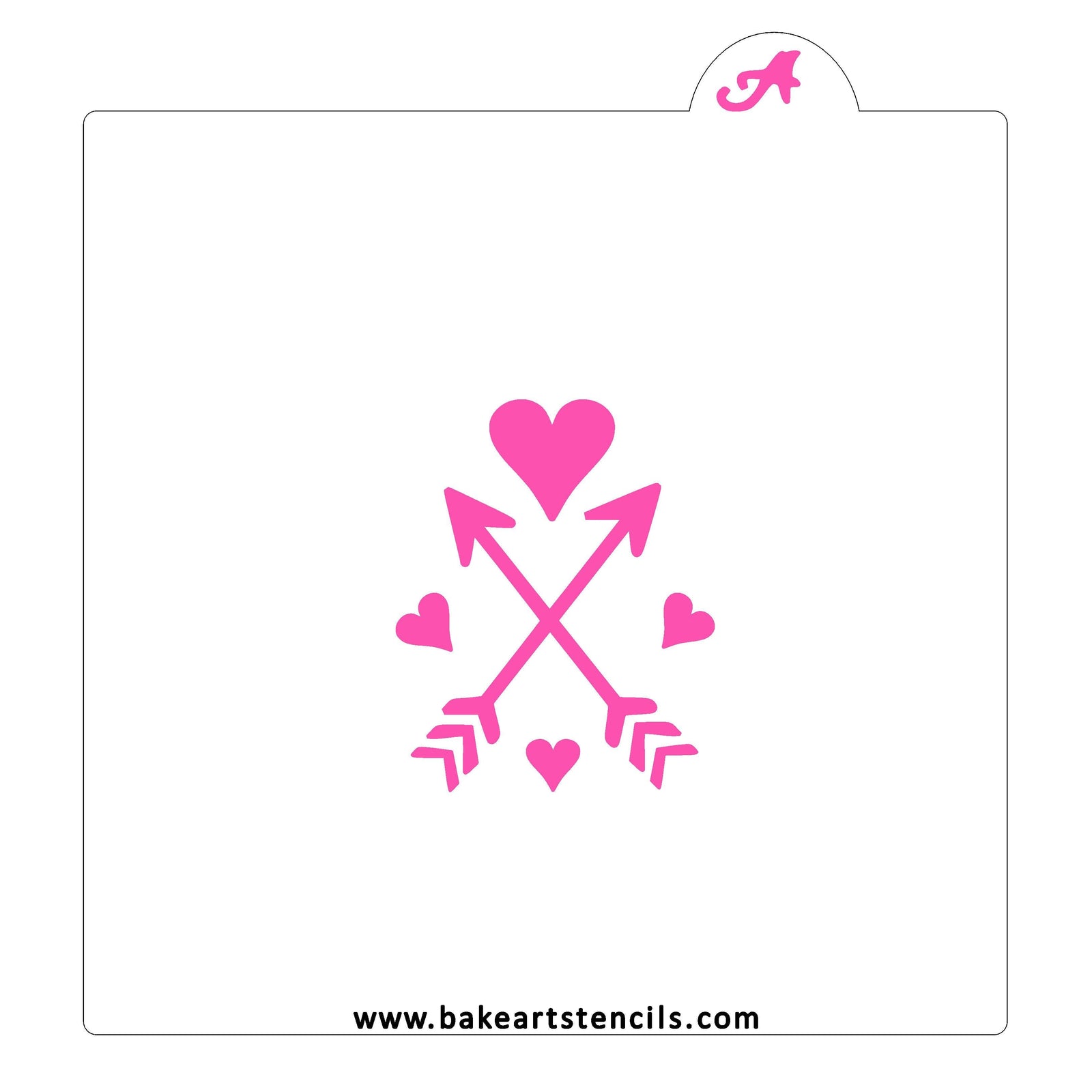 Hearts and Arrows Cookie Stencil bakeartstencil