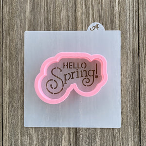 Hello Spring Cookie Stencil with Cutter bakeartstencil