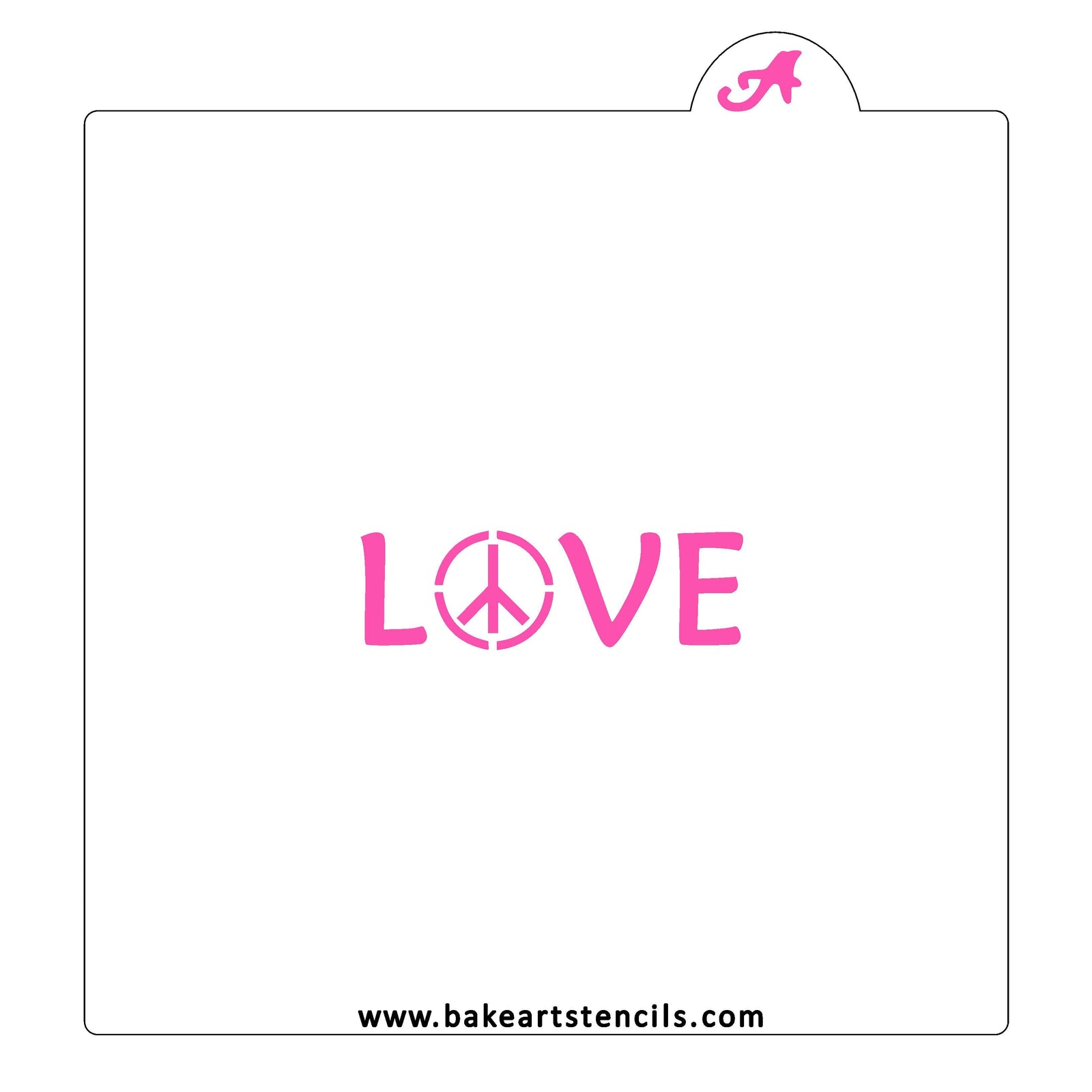 Hippie Love Cookie Stencil bakeartstencil