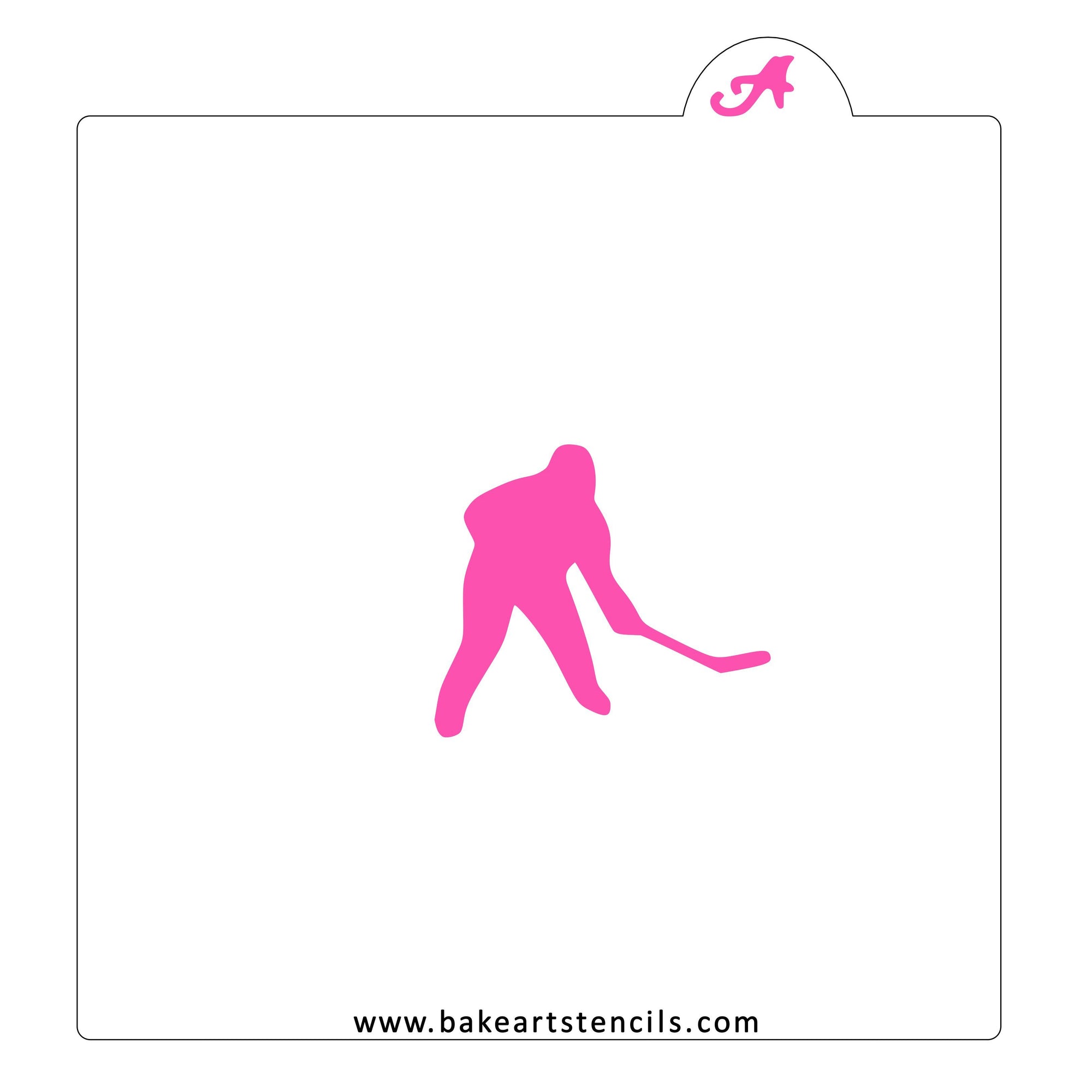 Hockey Player Cookie Stencil bakeartstencil
