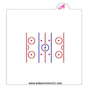 Hockey Rink Cookie Stencil bakeartstencil