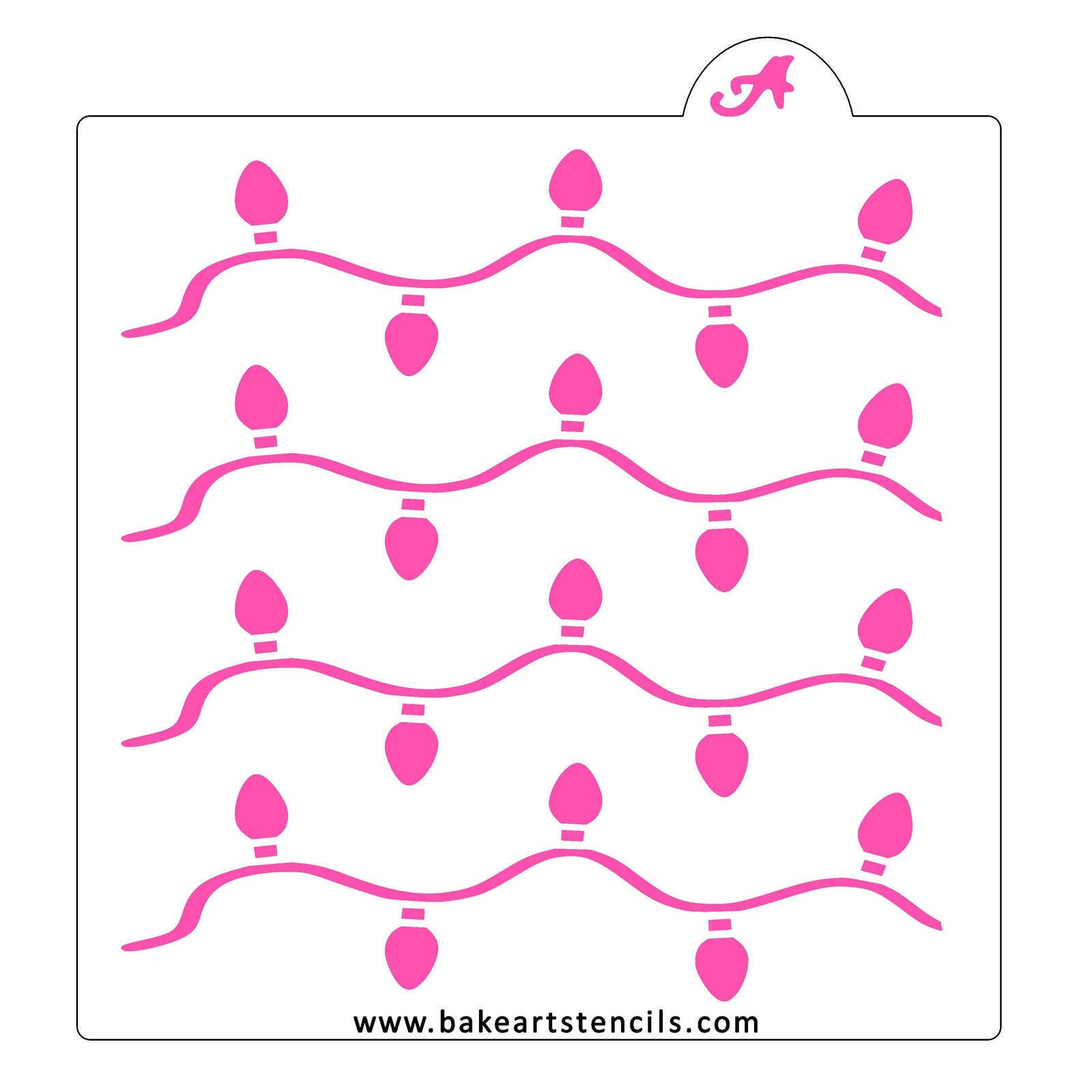 Holiday Lights Pattern Stencil bakeartstencil