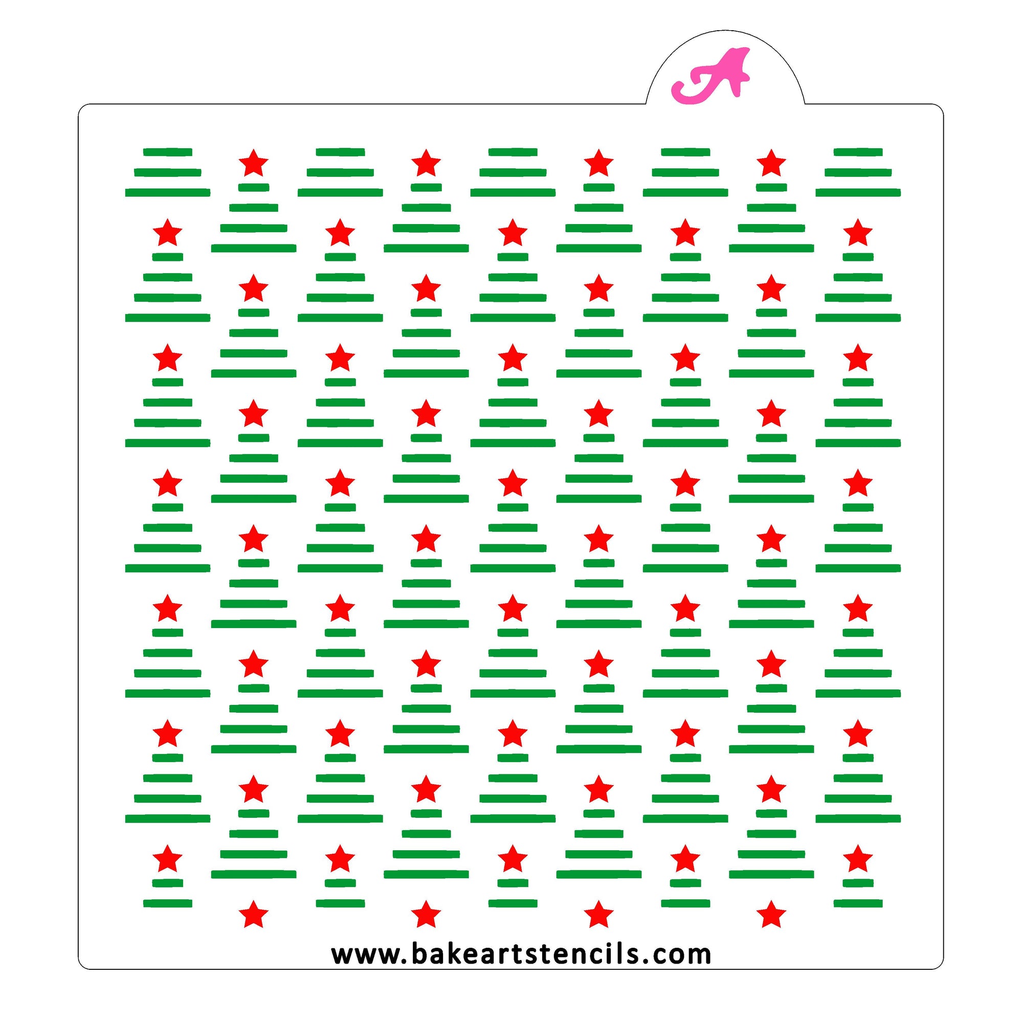 Holiday Trees Pattern Stencil Set bakeartstencil