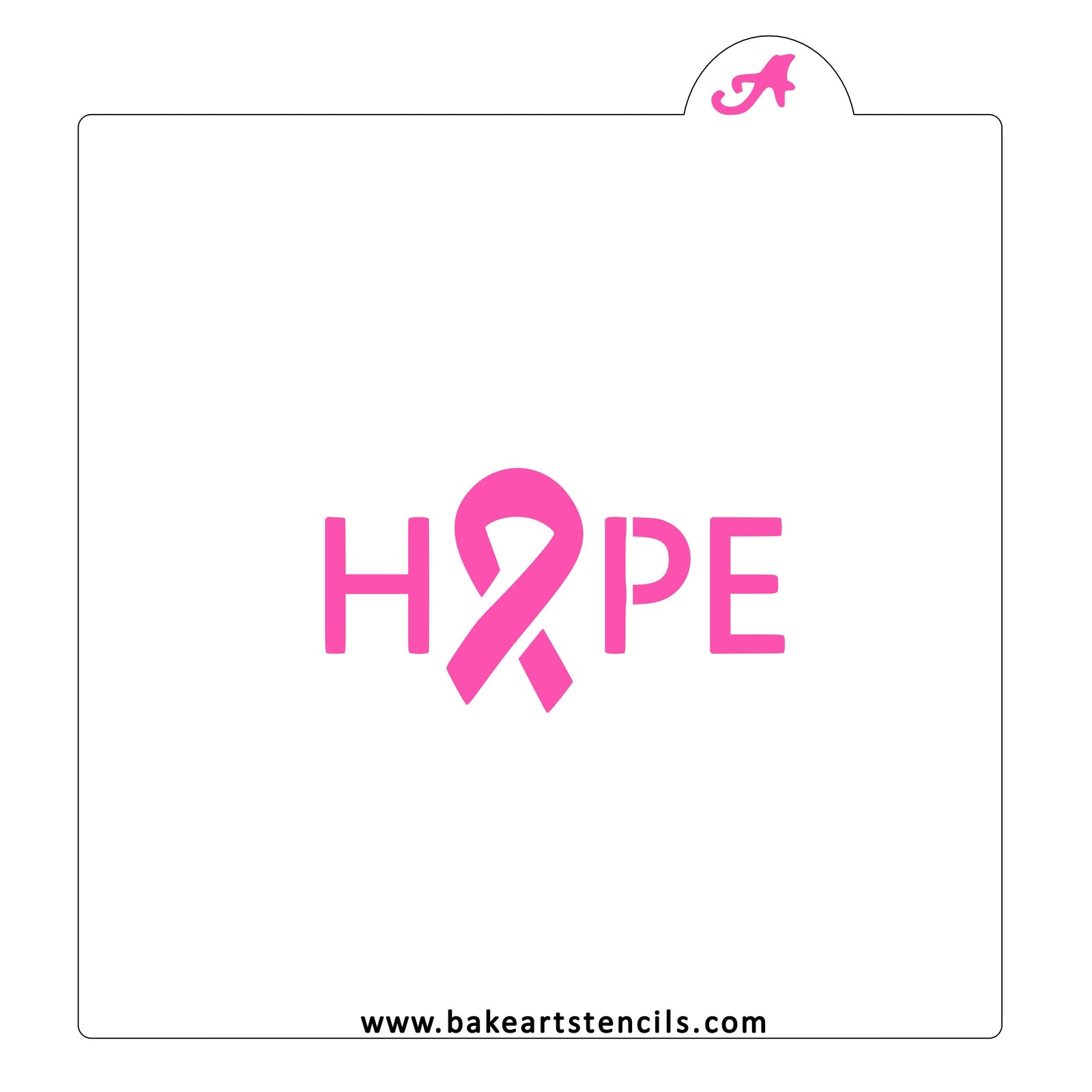 Hope Ribbon Cookie Stencil bakeartstencil