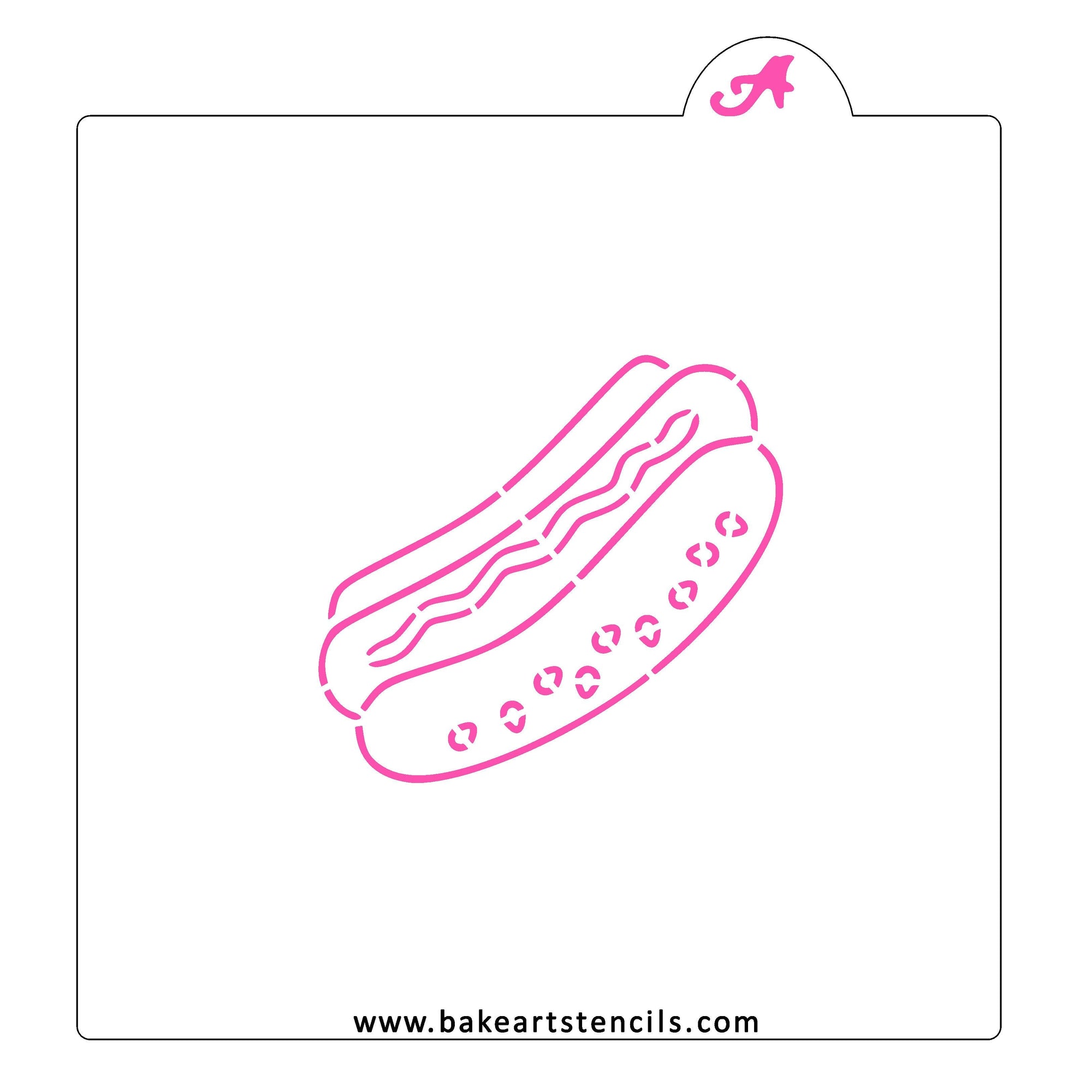 Hot Dog PYO Stencil bakeartstencil