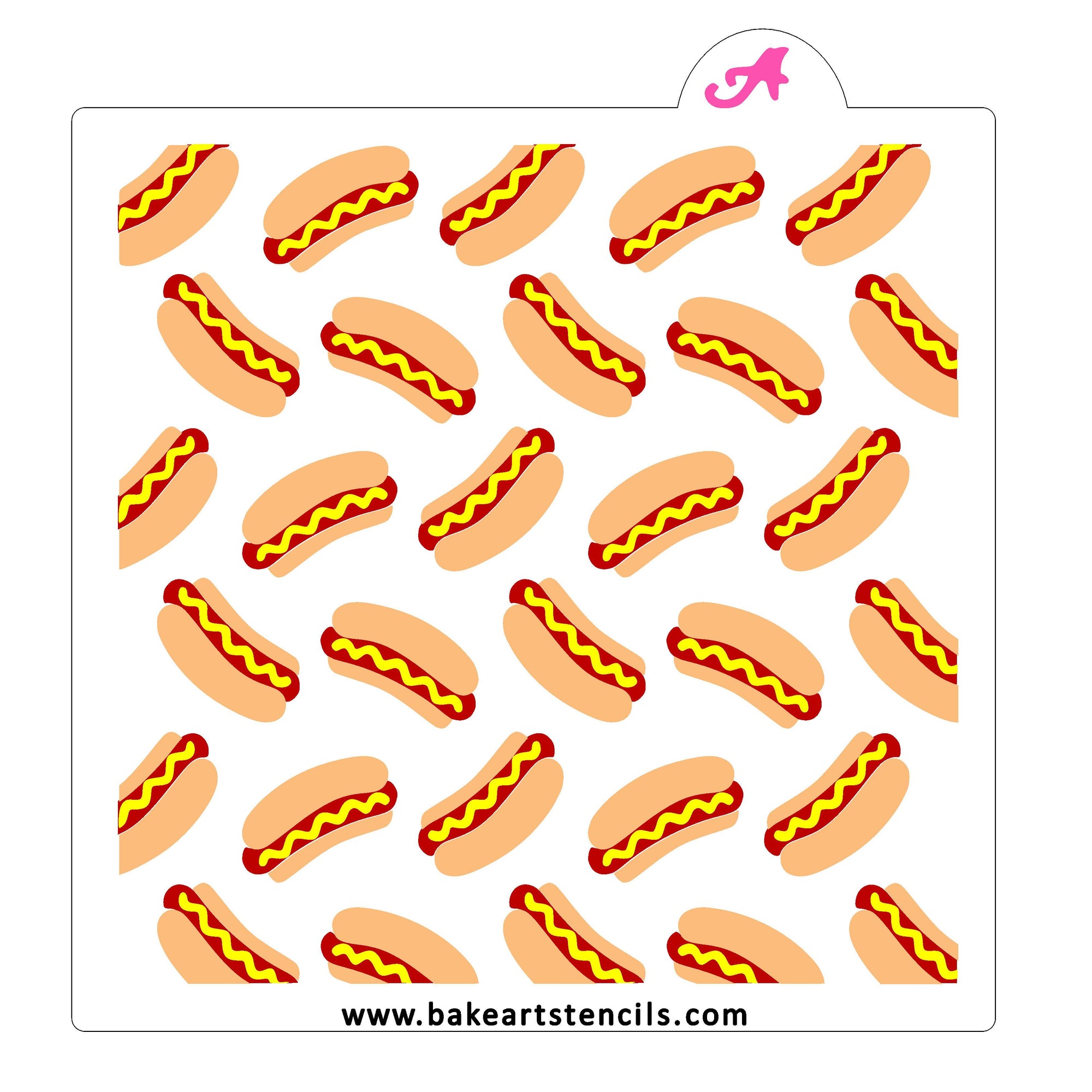 Hot Dog Pattern Stencil Set bakeartstencil