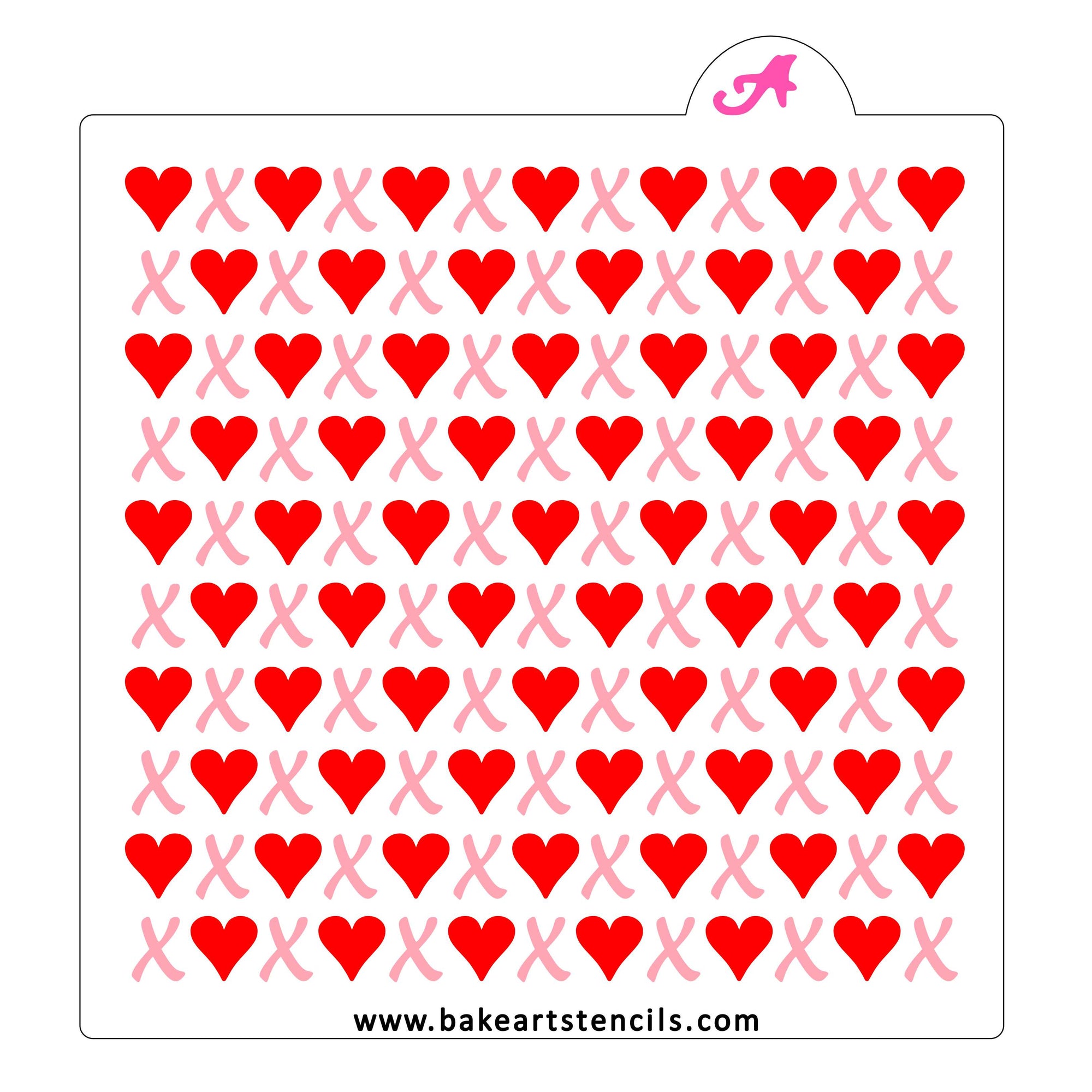 Hugs and Hearts Cookie Stencil bakeartstencils