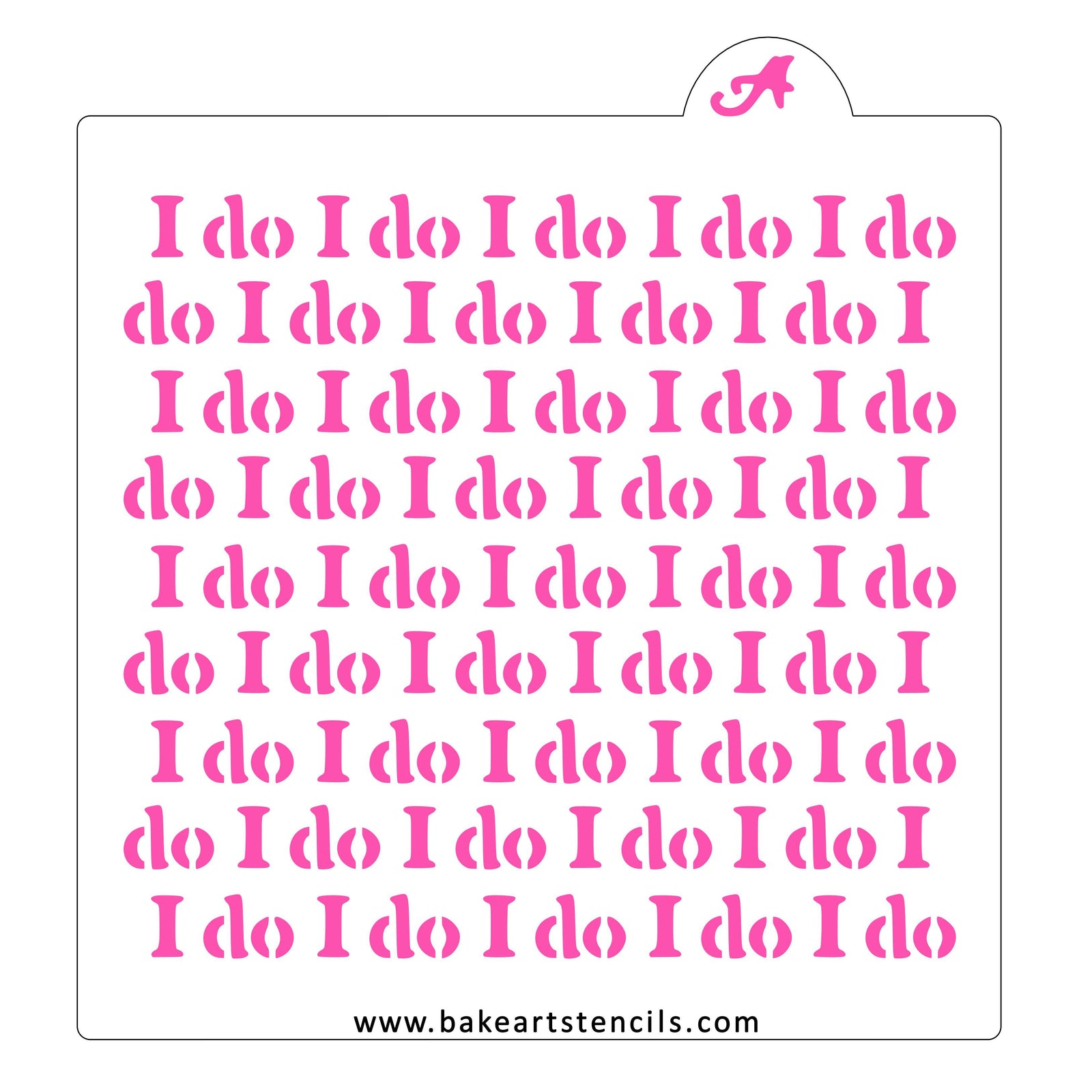 I Do Wedding Cookie Stencil bakeartstencil