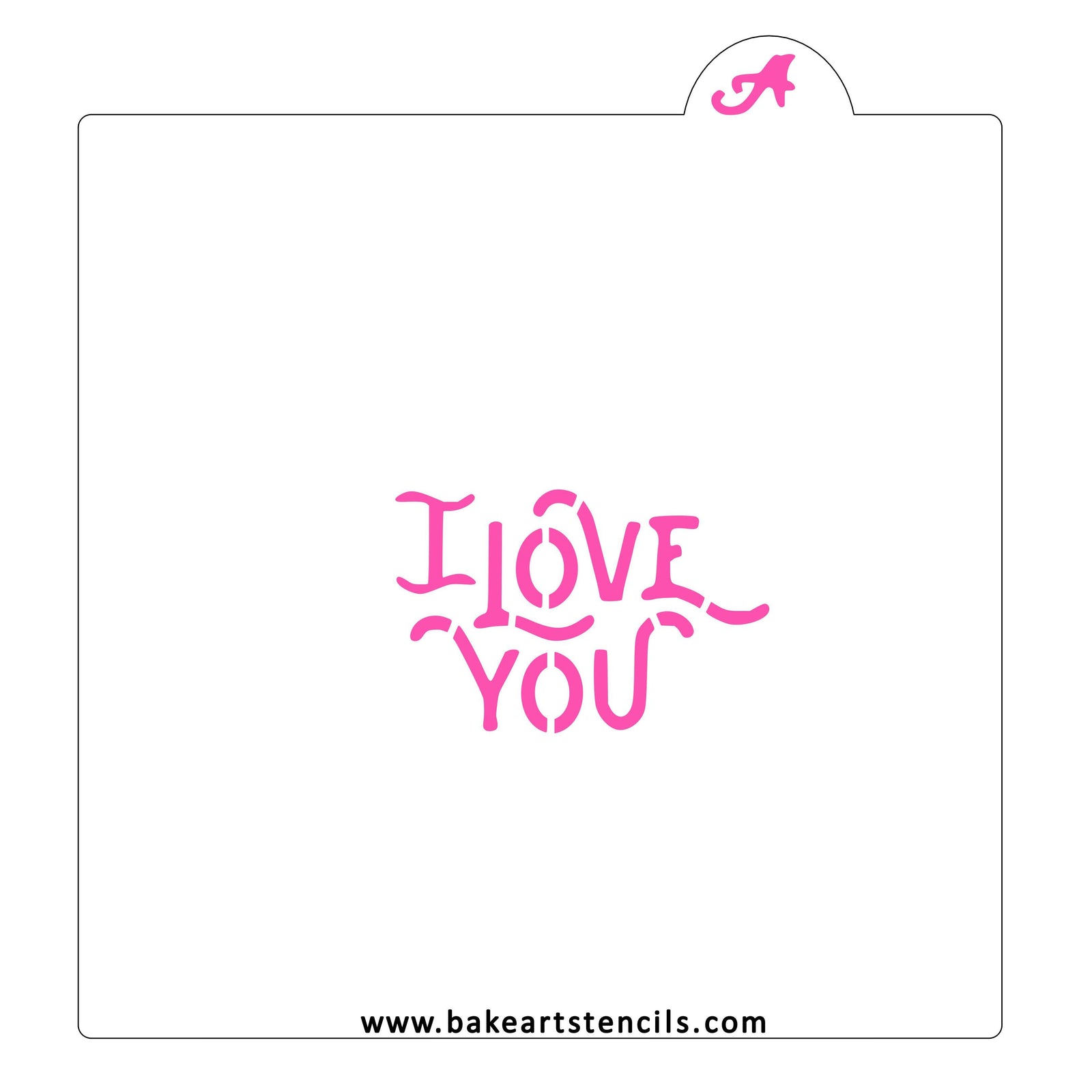 I Love You Cookie Stencil bakeartstencil