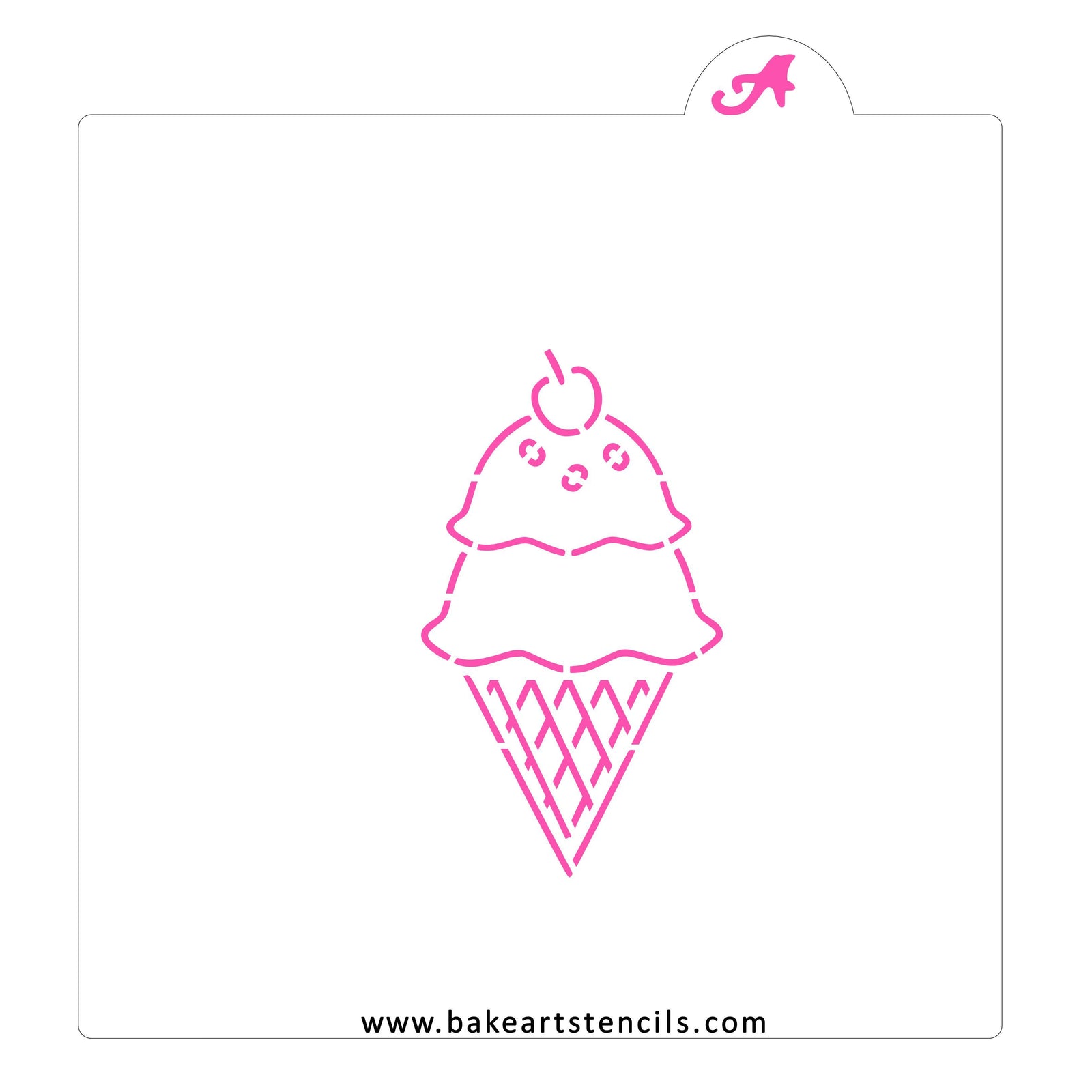 Ice Cream Cone PYO Stencil, a sweet design for decorating birthday cookies and more. 