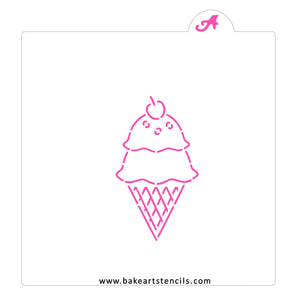 Ice Cream Cone PYO Stencil bakeartstencil