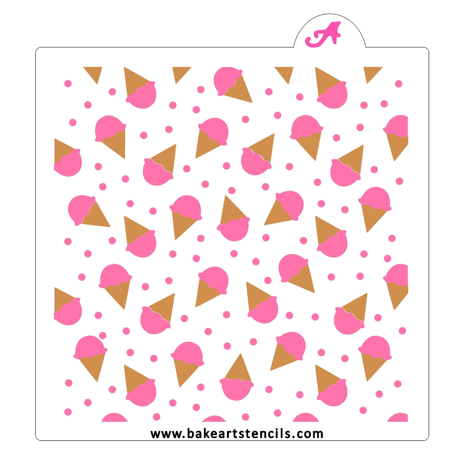 Ice Cream Cones Stencil Set bakeartstencil
