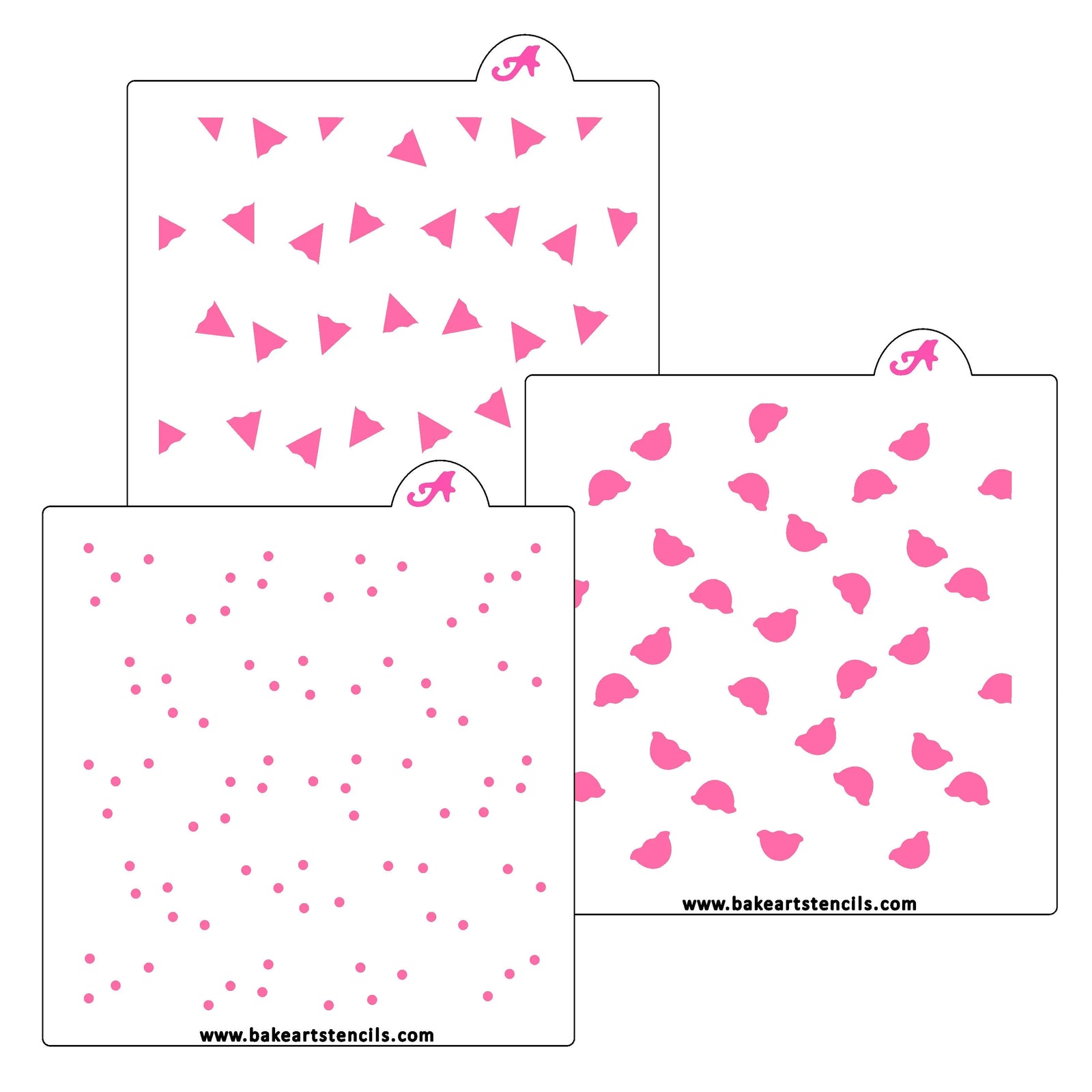 Ice Cream Cones Stencil Set bakeartstencil