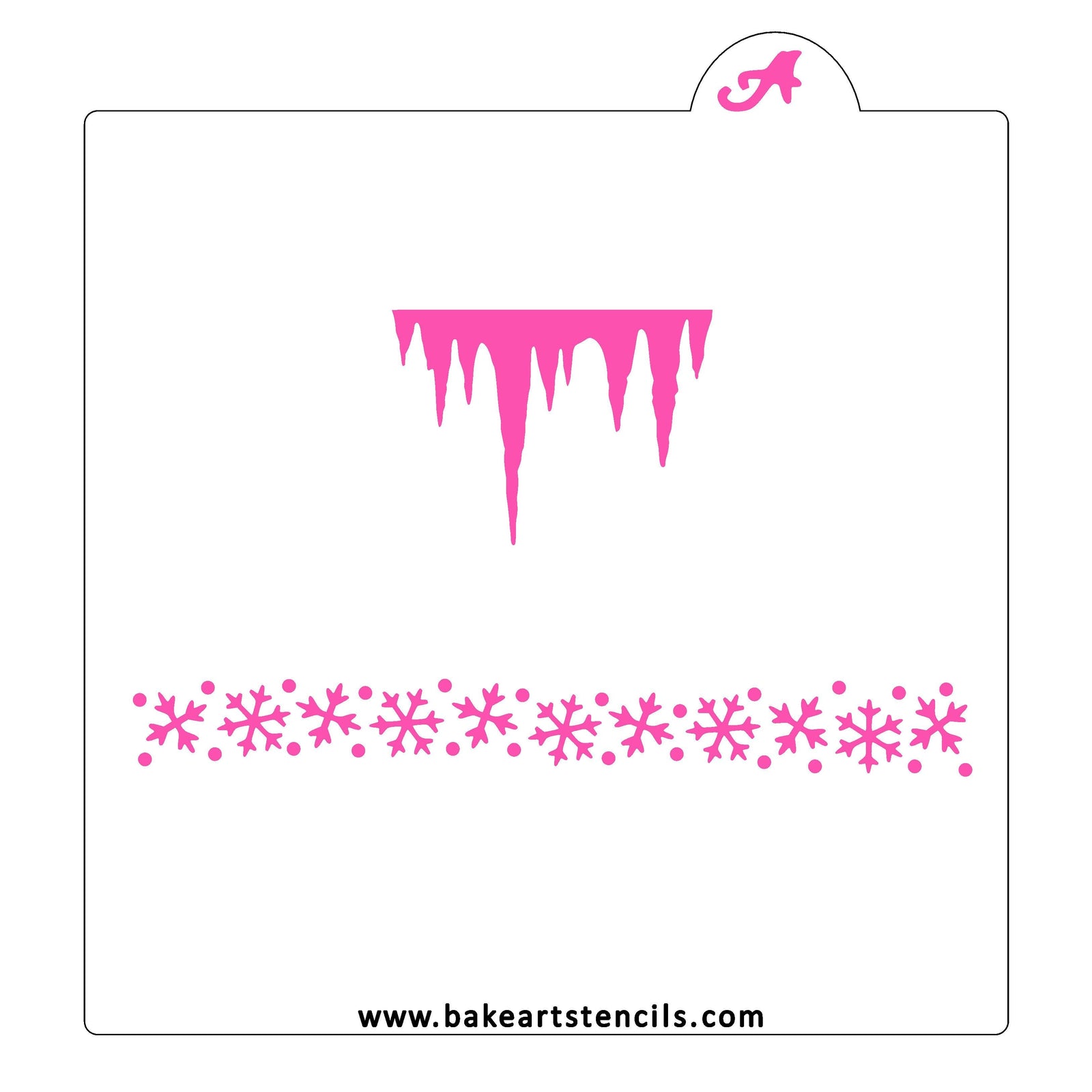 Ice and Snow Flurries Cookie Stencil bakeartstencil