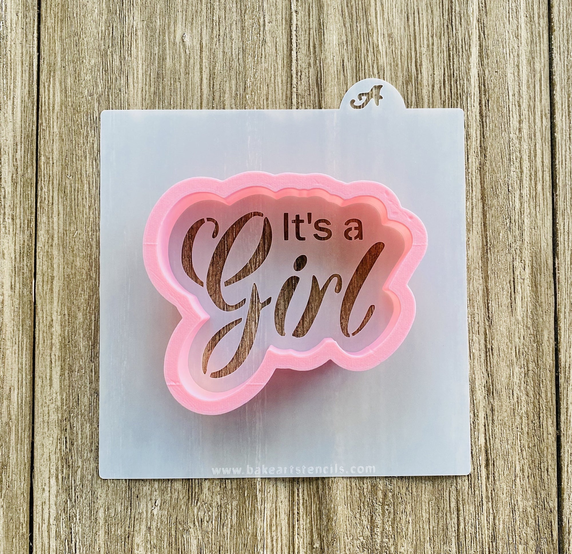 It's a Girl Cookie Stencil with Cutter bakeartstencil