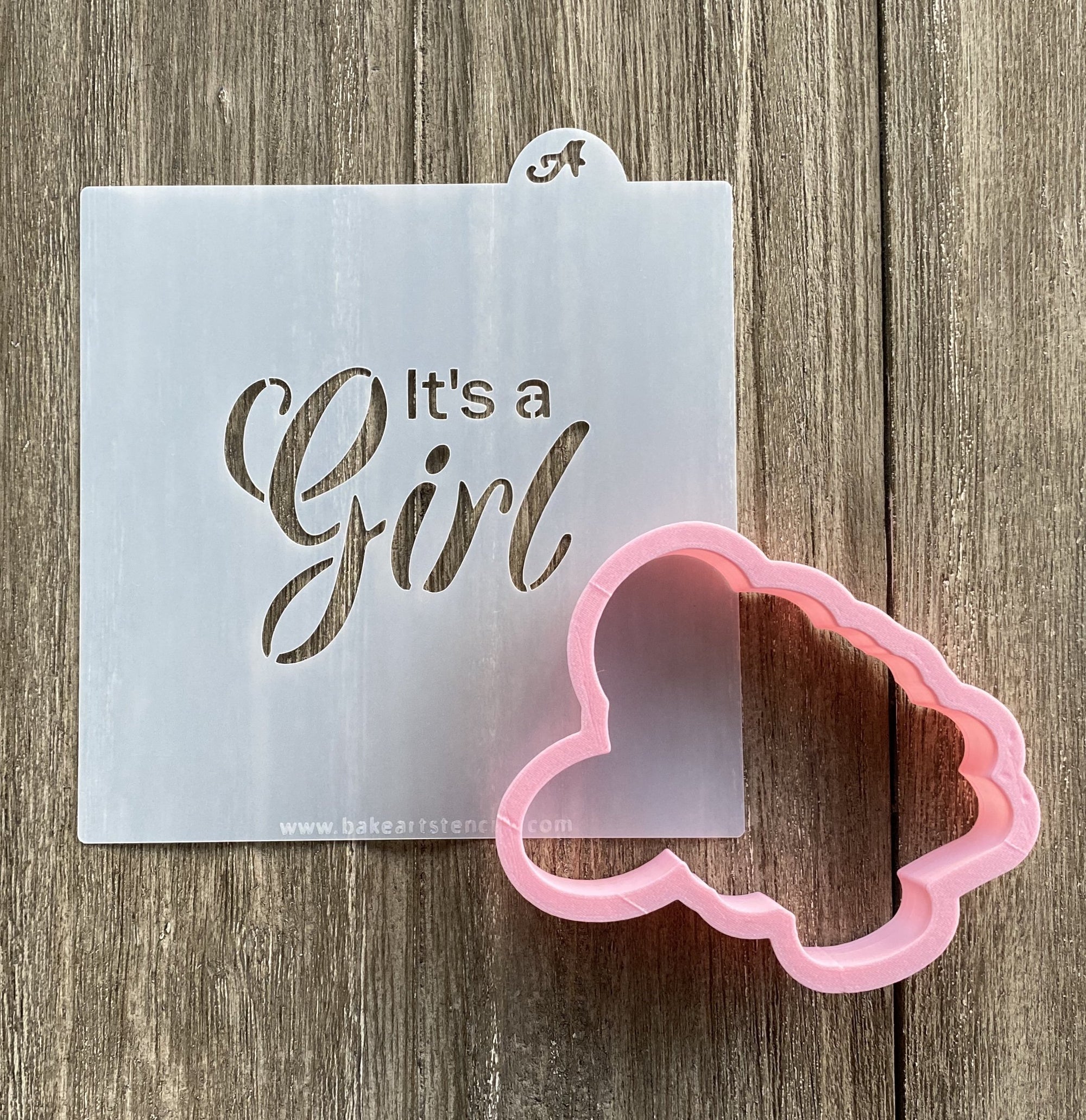 It's a Girl Cookie Stencil with Cutter bakeartstencil