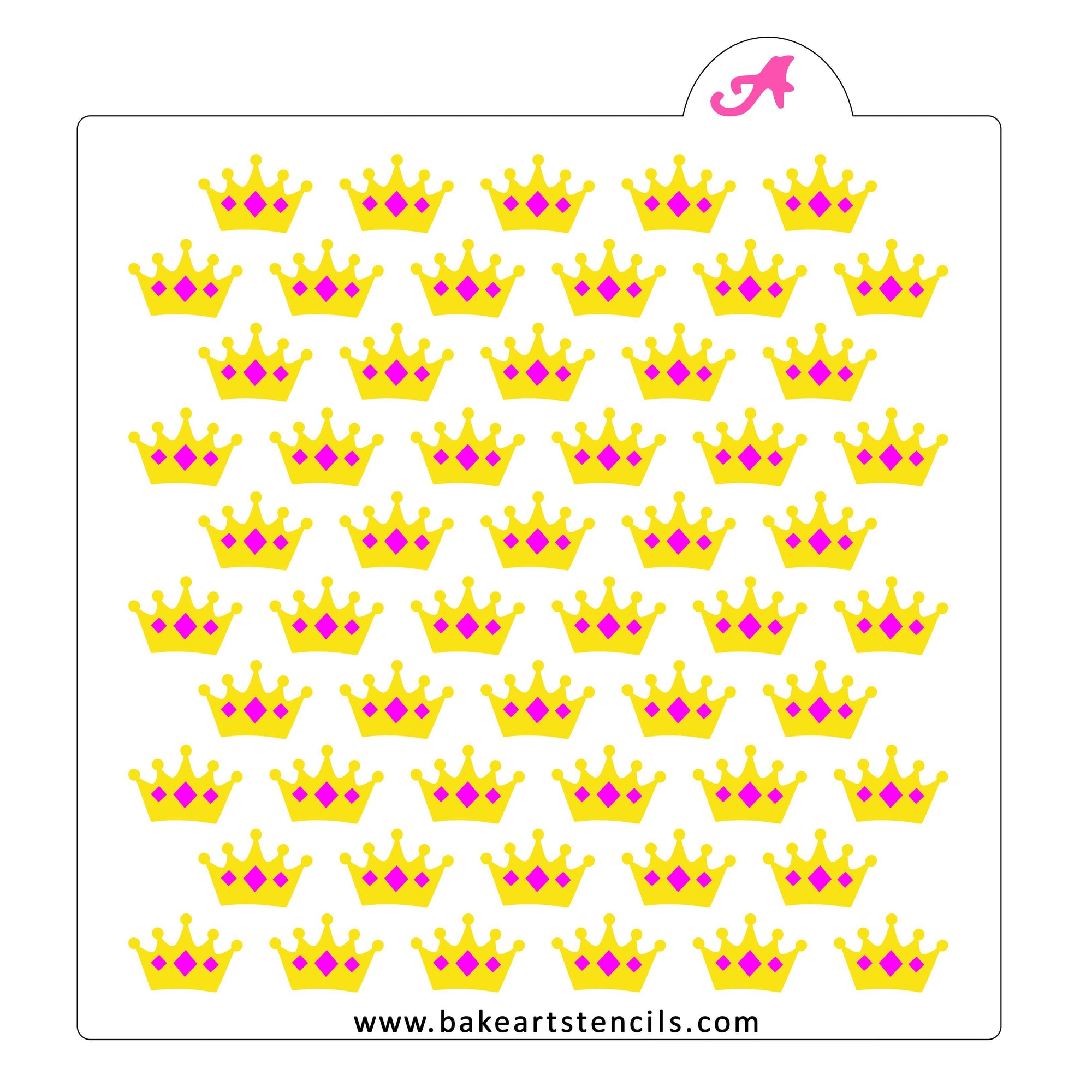 Jeweled Tiaras Pattern Stencil Set bakeartstencil