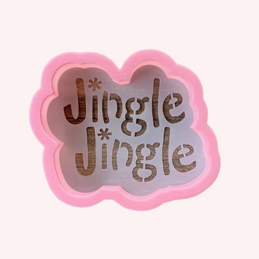Jingle Jingle Cookie Stencil with Cutter, a festive set for decorating Christmas Cookies.