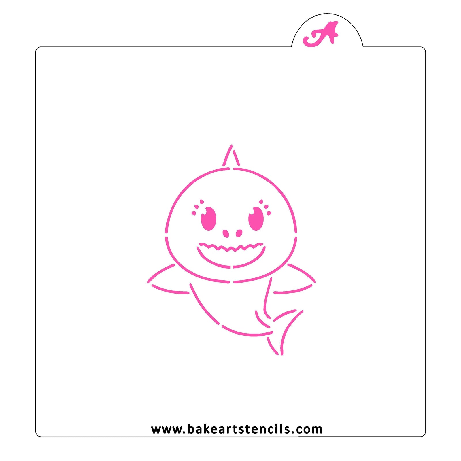Kid Shark PYO Cookie Stencil bakeartstencil