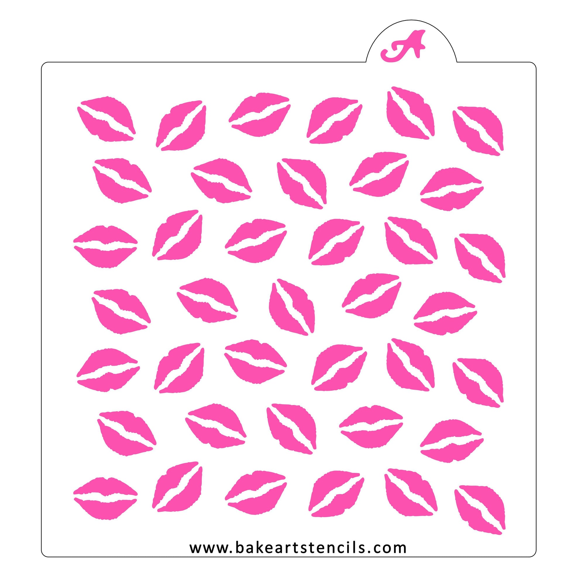 Kisses Pattern Cookie Stencil bakeartstencil
