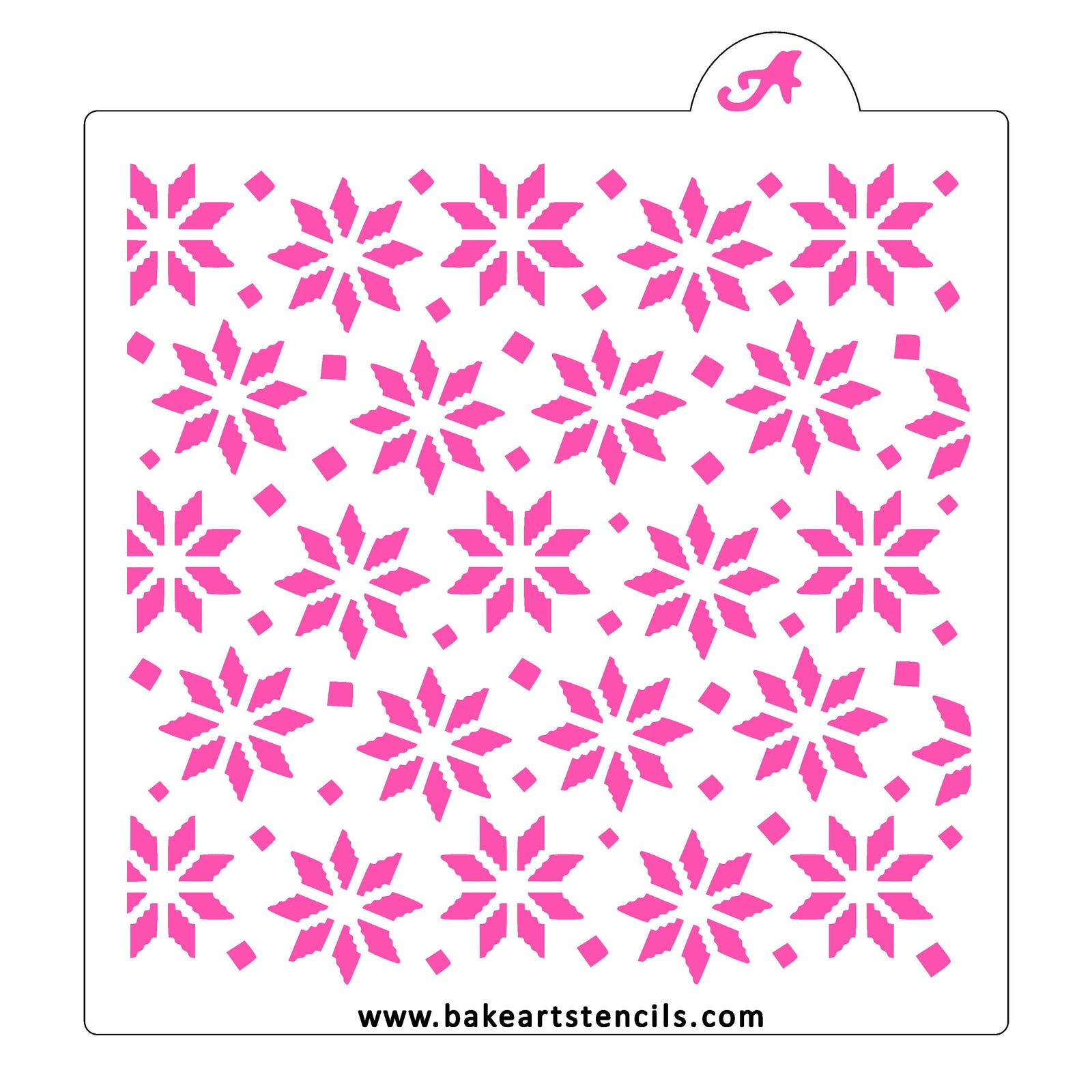 Knit Snowflakes Pattern Stencil bakeartstencil